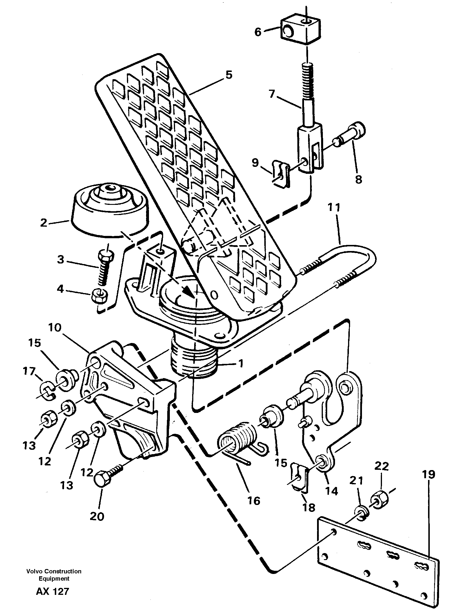 Accelerator pedal — volvo parts diagram
