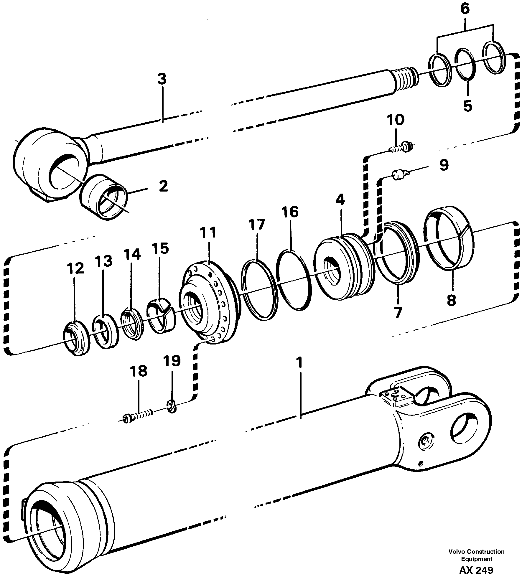 Hydraulic cylinder, tilting — volvo parts diagram