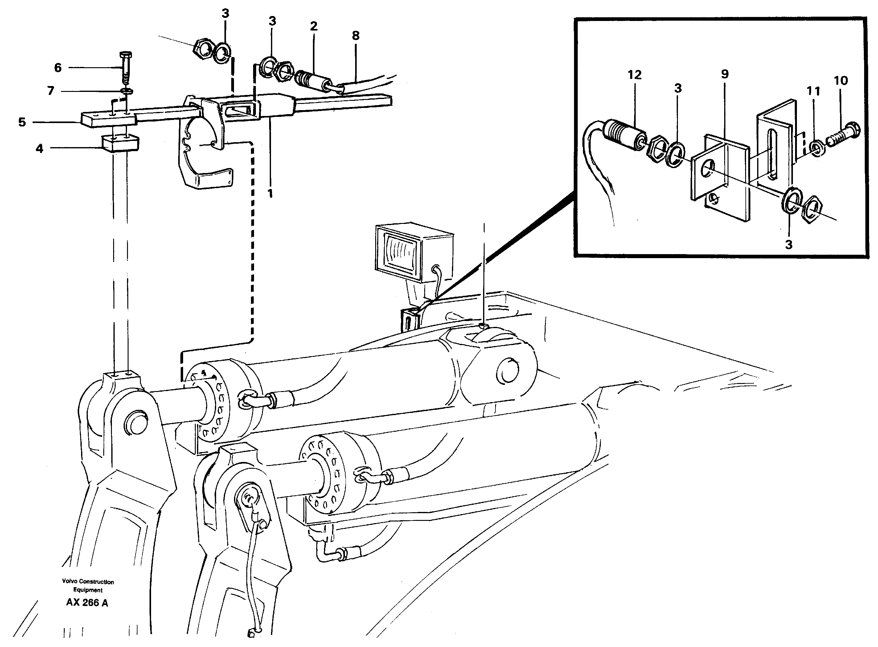 Bucket positioner and boom kickout — volvo parts diagram