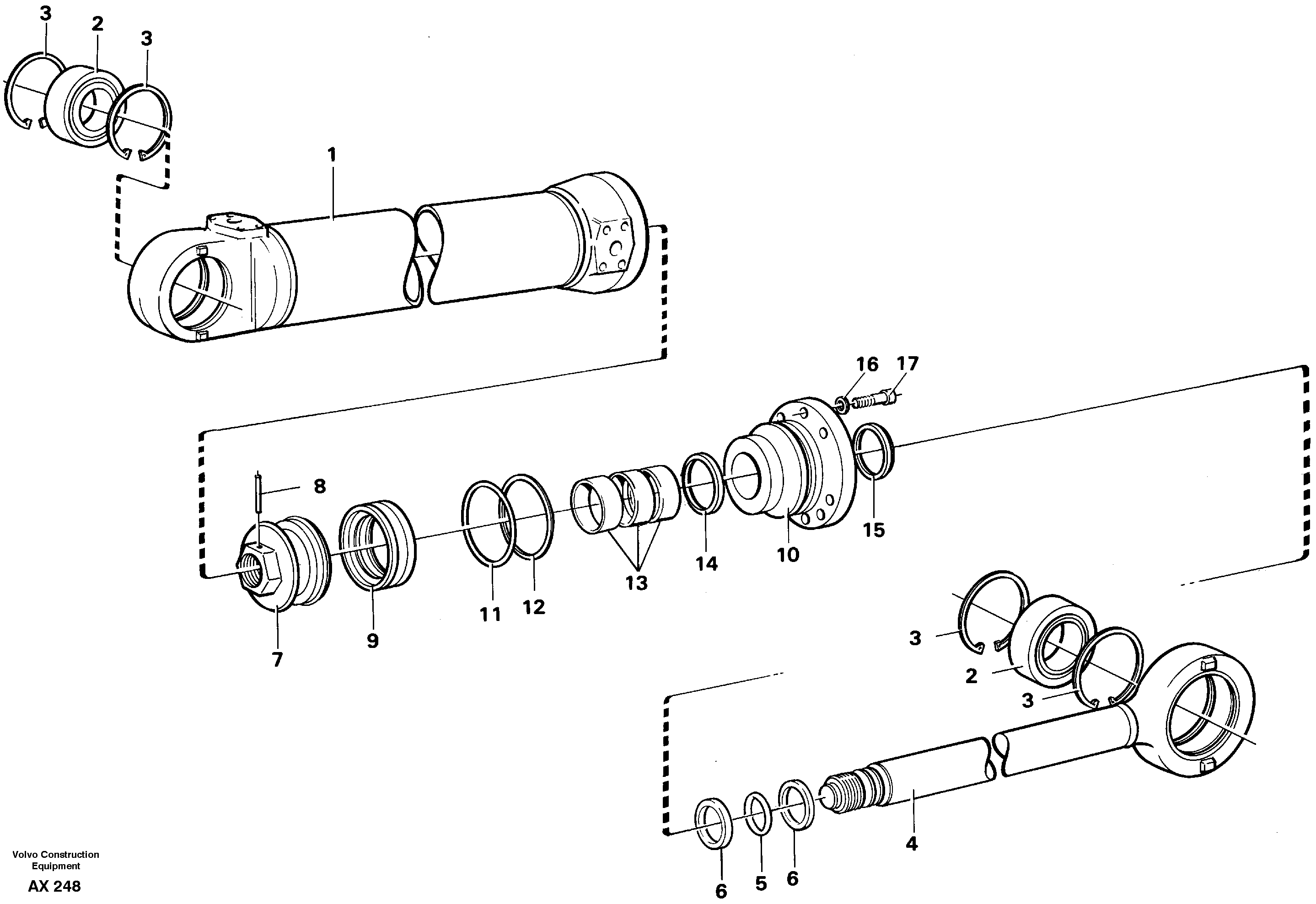 Hydraulic cylinder — volvo parts diagram