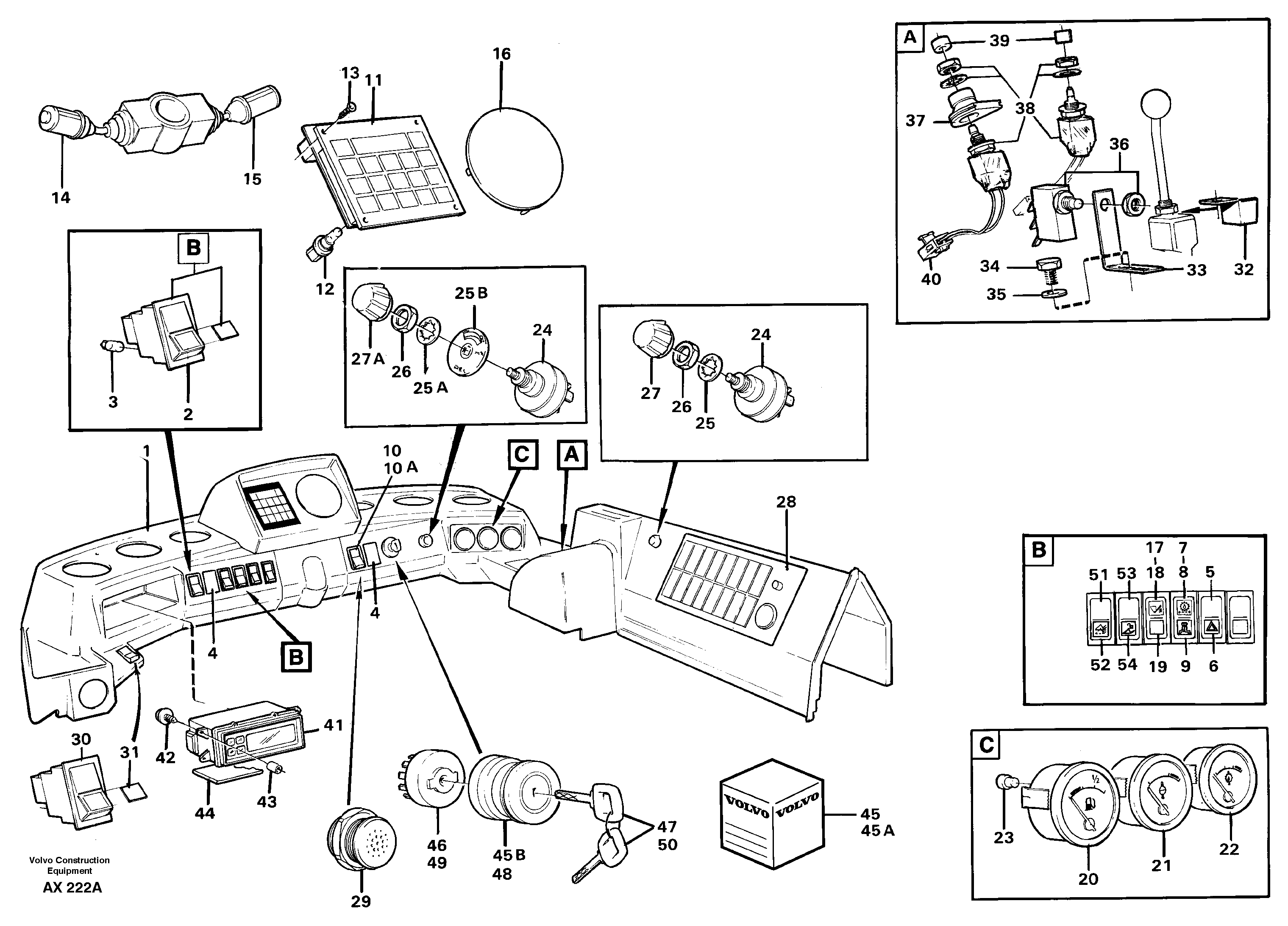 Instruments panel — volvo parts diagram