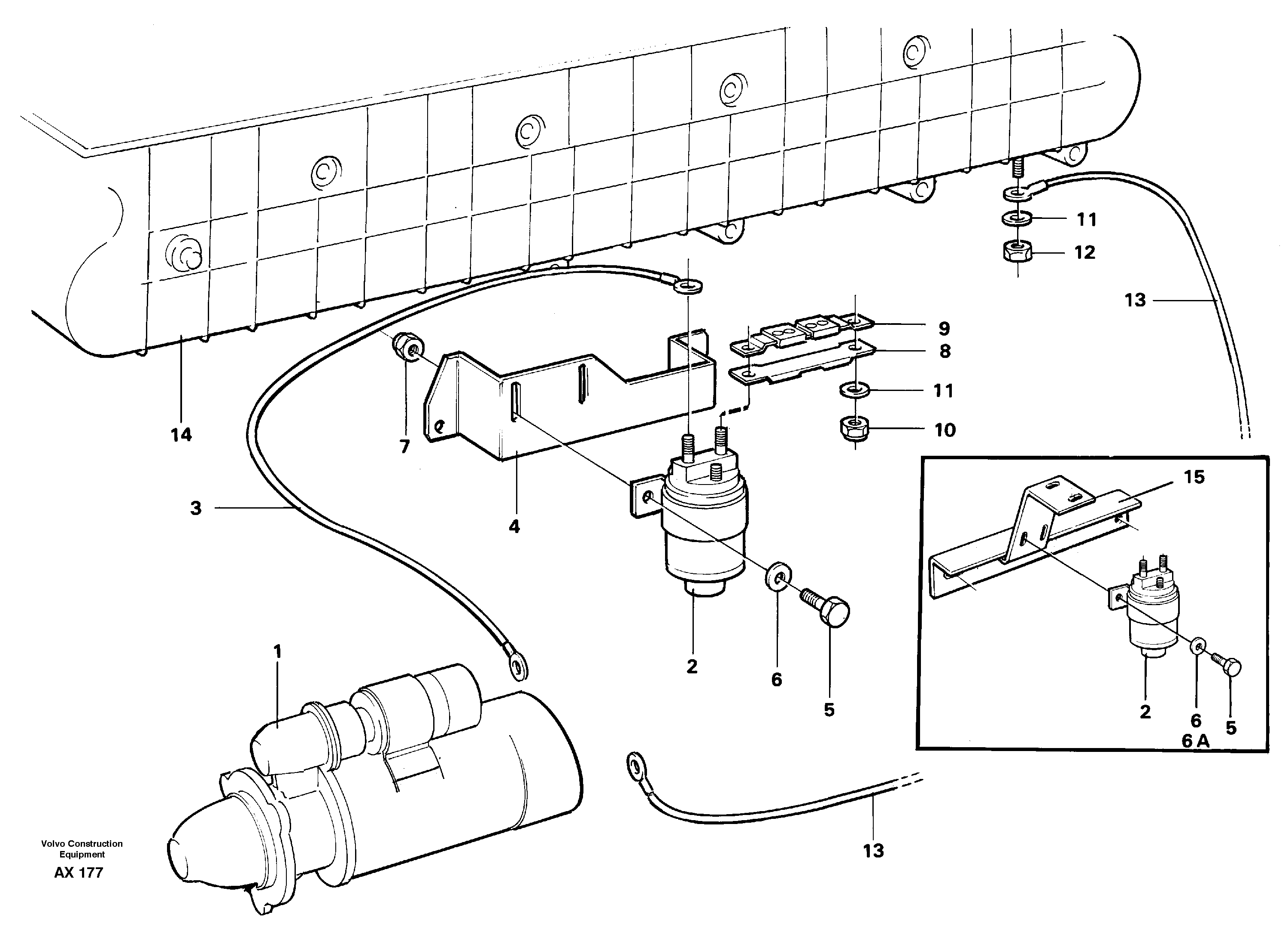 Pre-heater with fitting parts  SER NO - 60364, 31707 SER NO - 68059 — volvo parts diagram