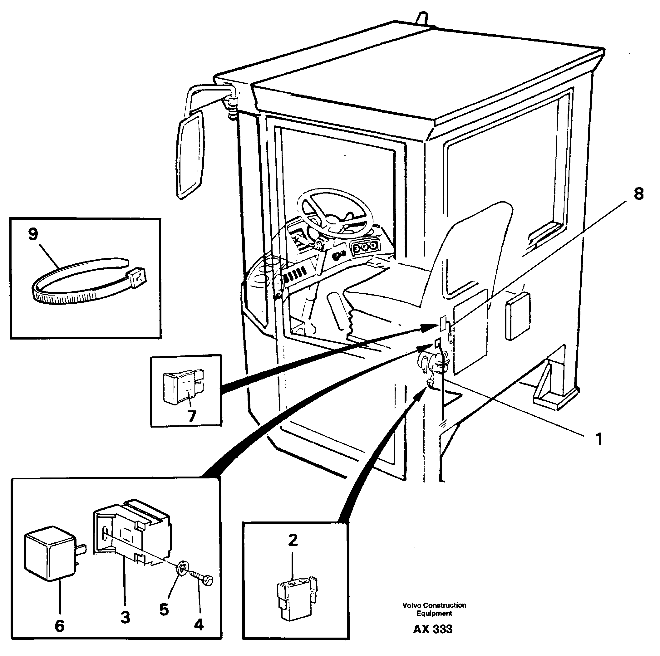 Cable harness, air-suspension seat  94907, STD CAB 60388 - — volvo parts diagram