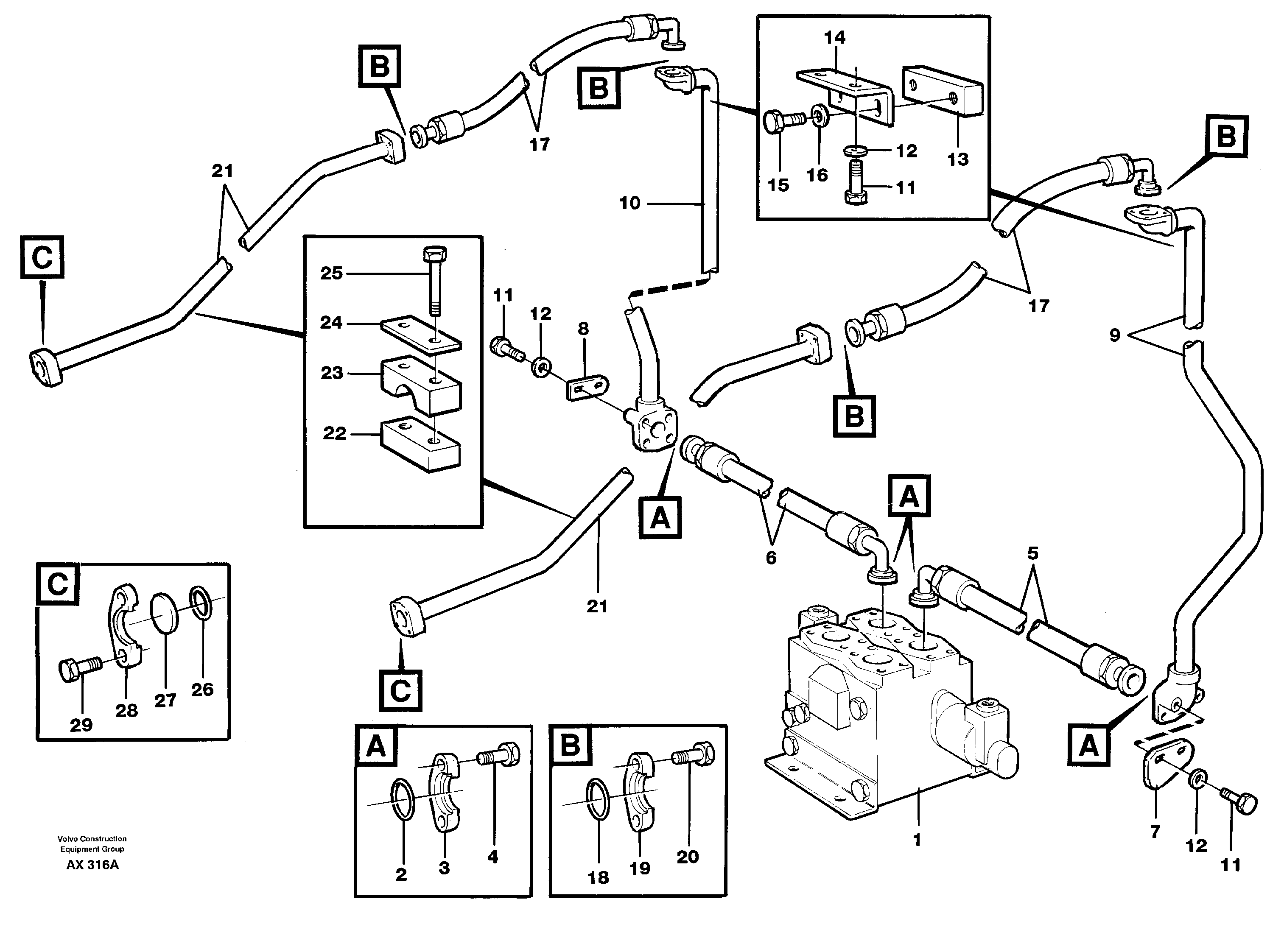 Pressure lines, 3rd function  94778 — volvo parts diagram