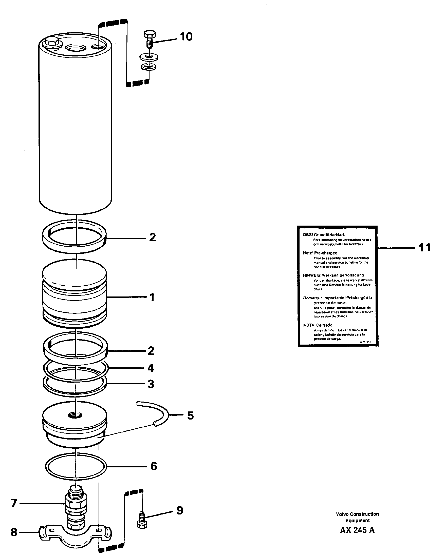 Accumulator  94514, 80014 — volvo parts diagram