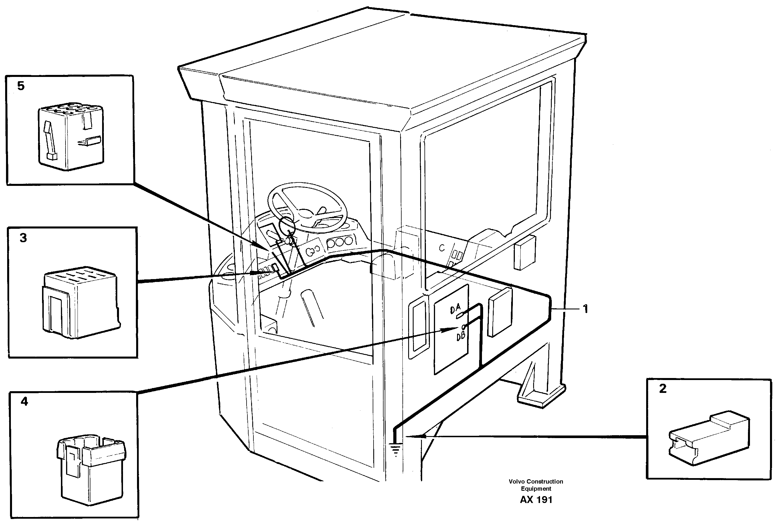 Cable harnesses, cab — volvo parts diagram