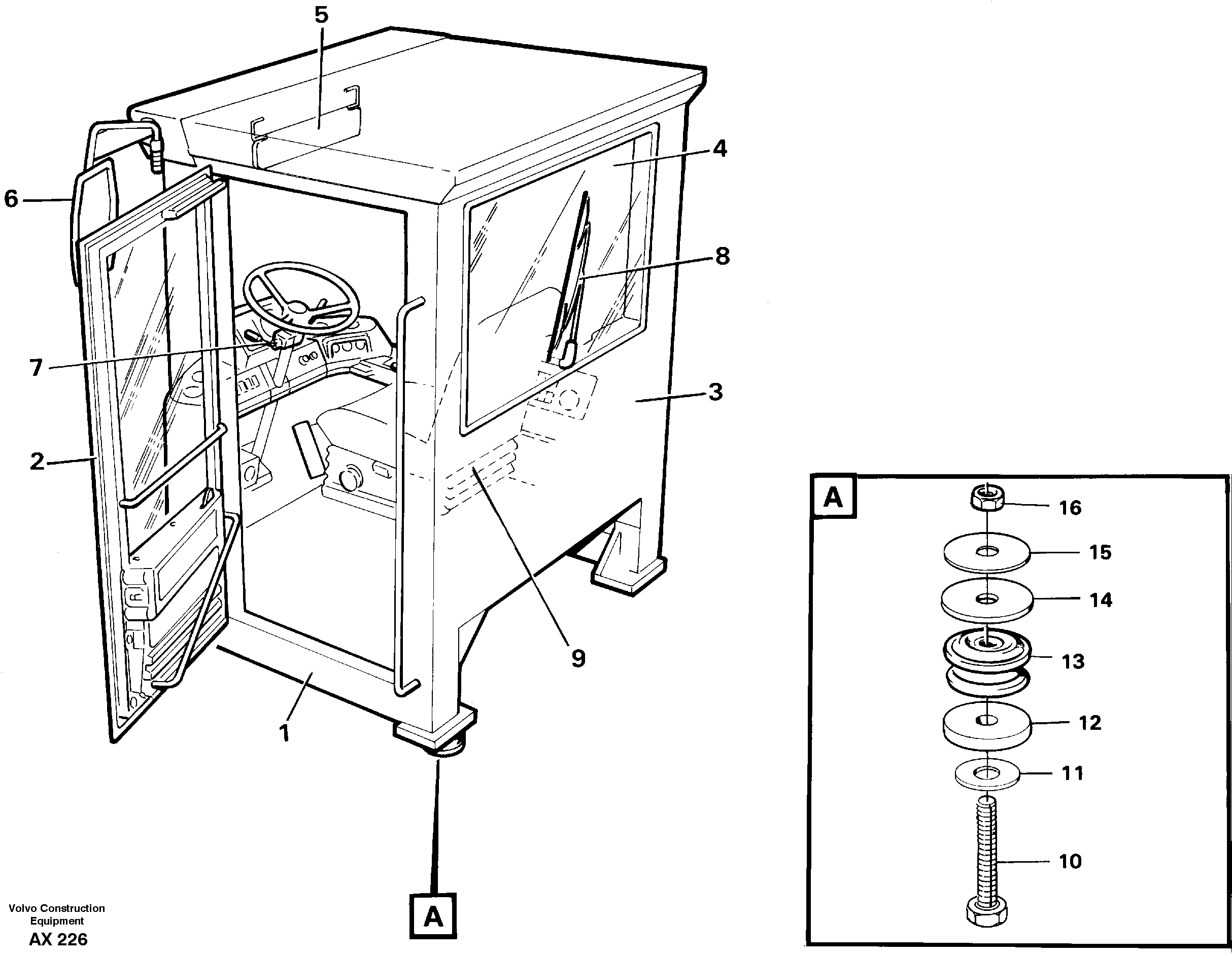 Operator's cab — volvo parts diagram