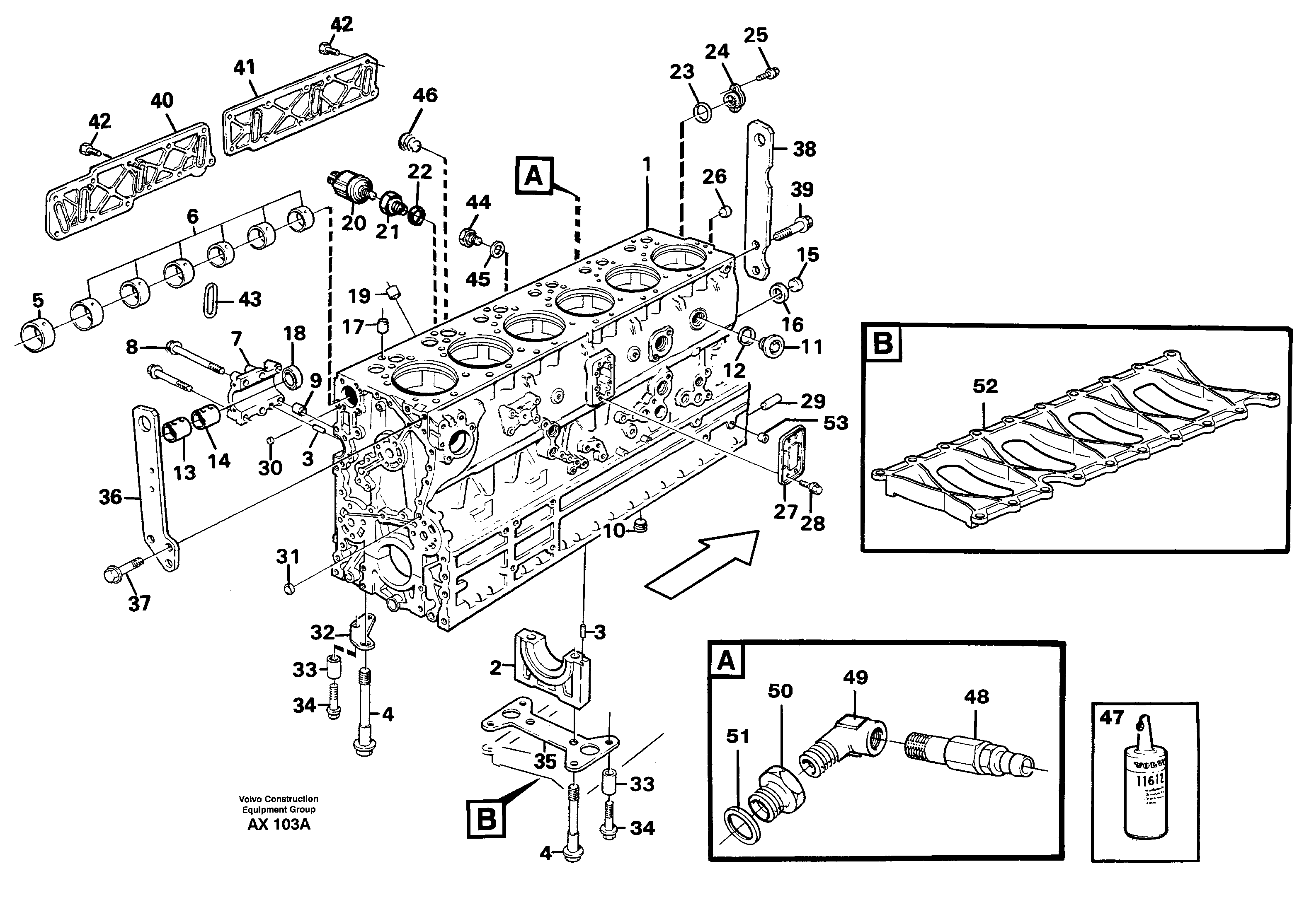 Cylinder block — volvo parts diagram