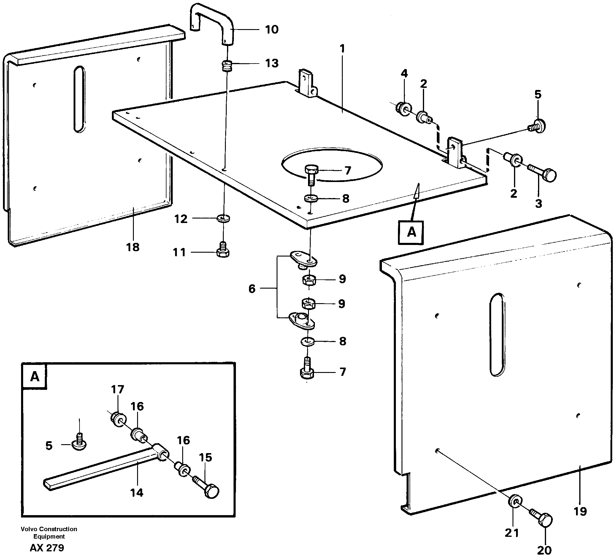 Hatches, hydraulic fluid tank — volvo parts diagram