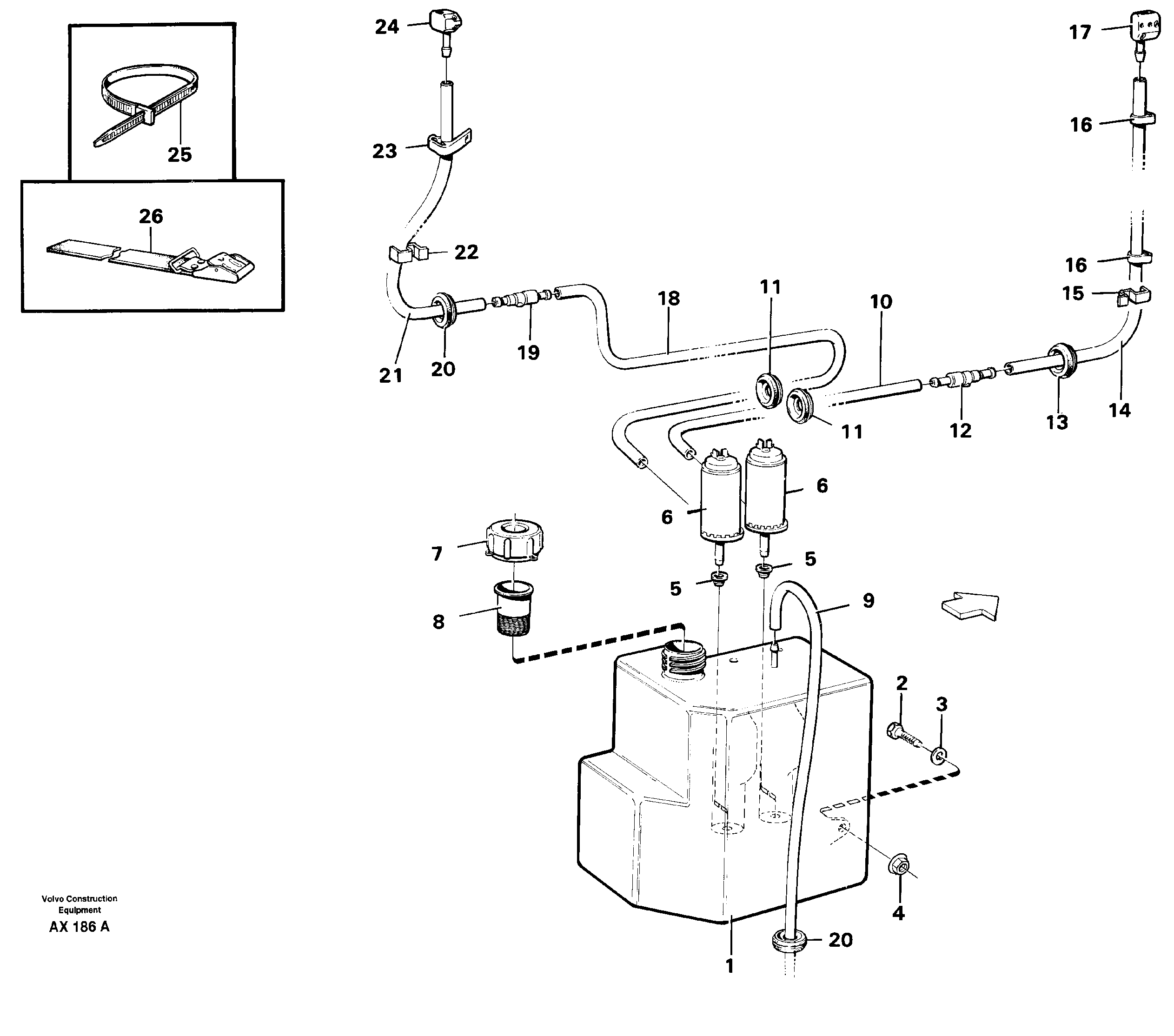 Windscreen washer. — volvo parts diagram