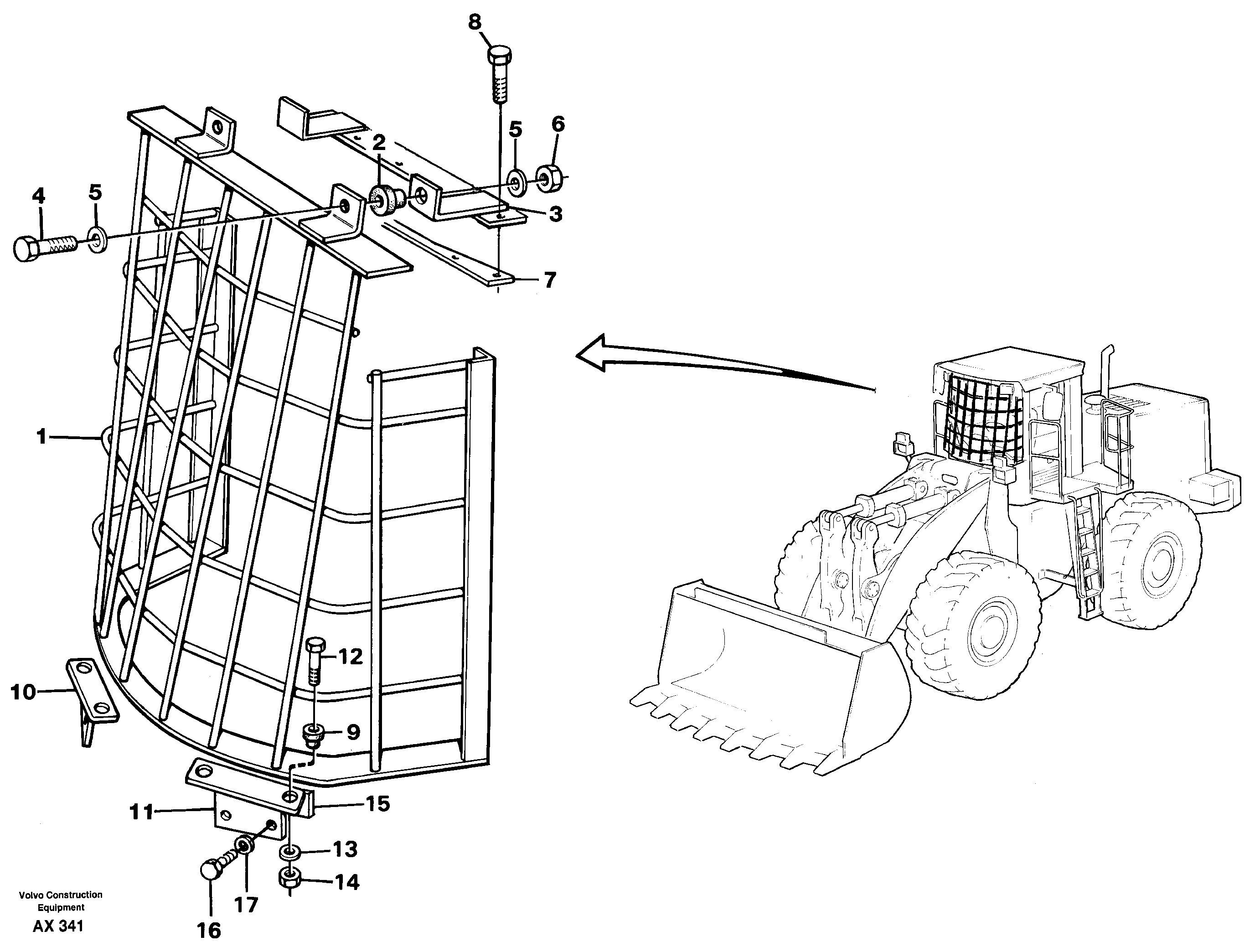 Windshild guard for windshield.  94800 — volvo parts diagram