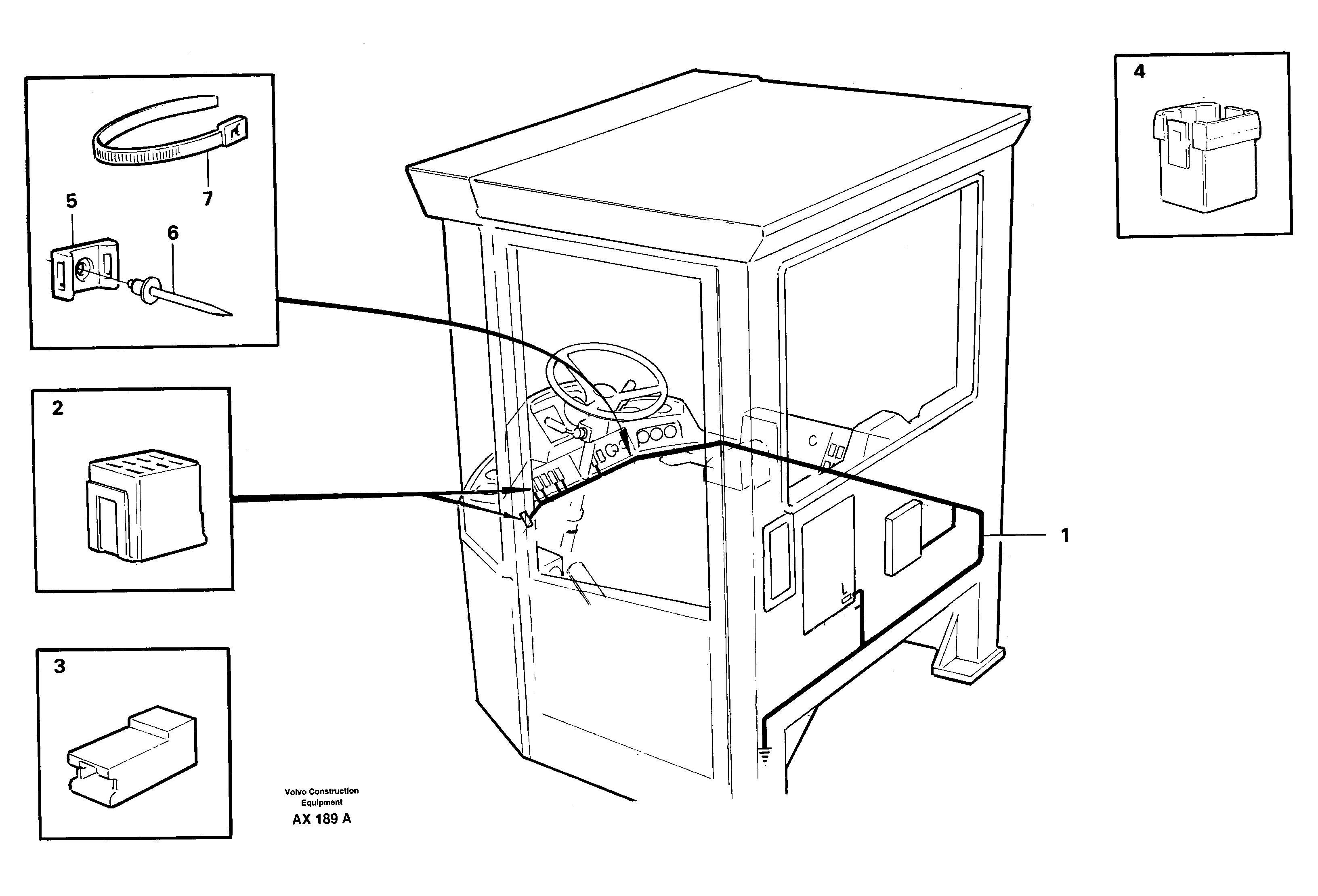 Cable harnesses, cab — volvo parts diagram