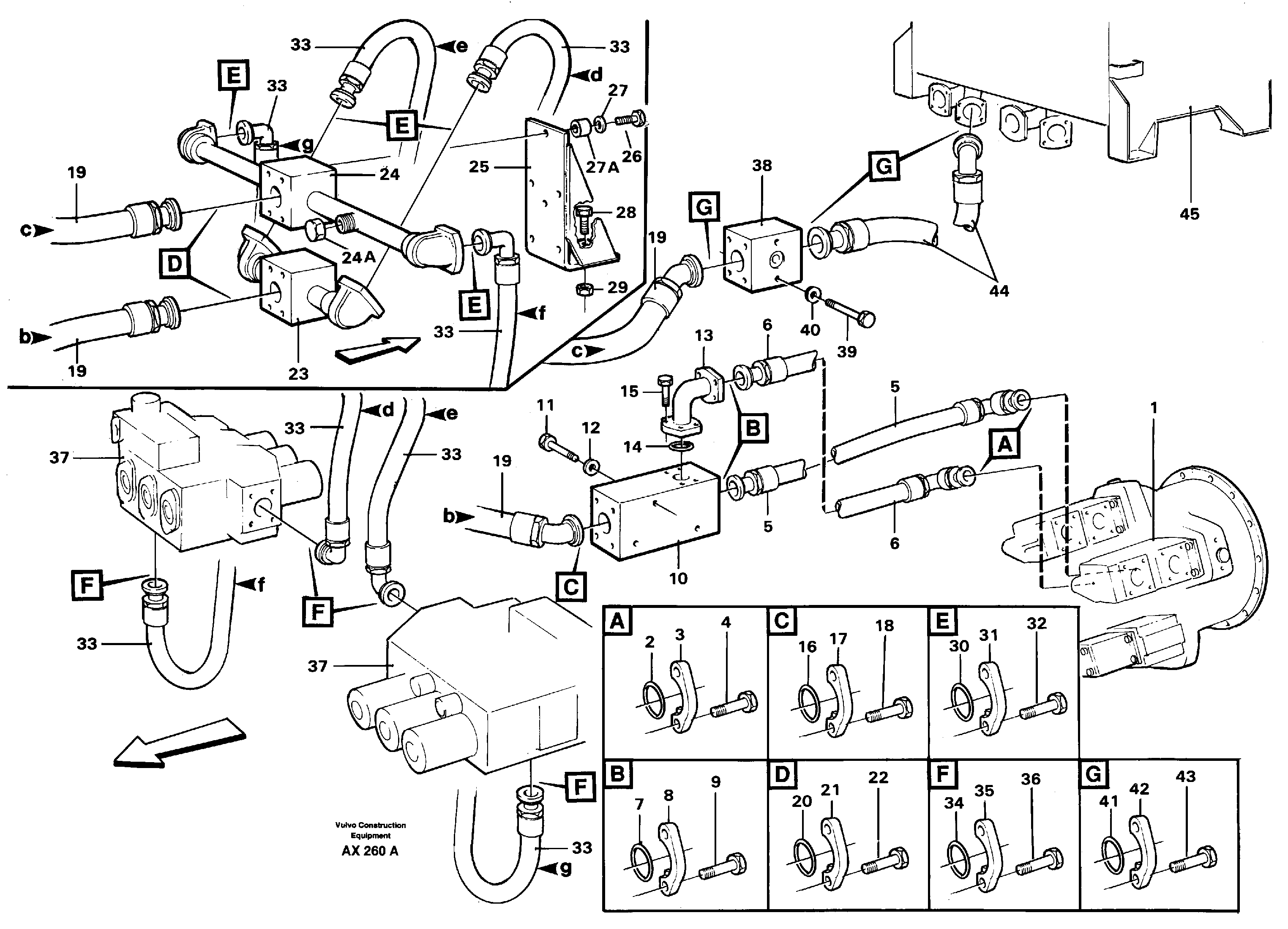 Hydraulic system: feed-and suction line — volvo parts diagram