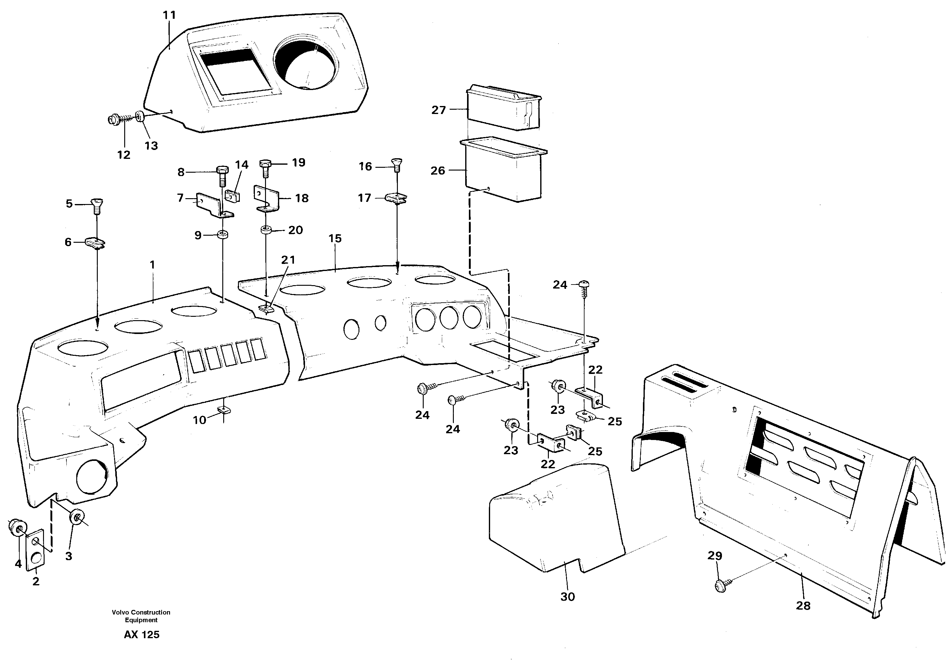 Instrument panel — volvo parts diagram