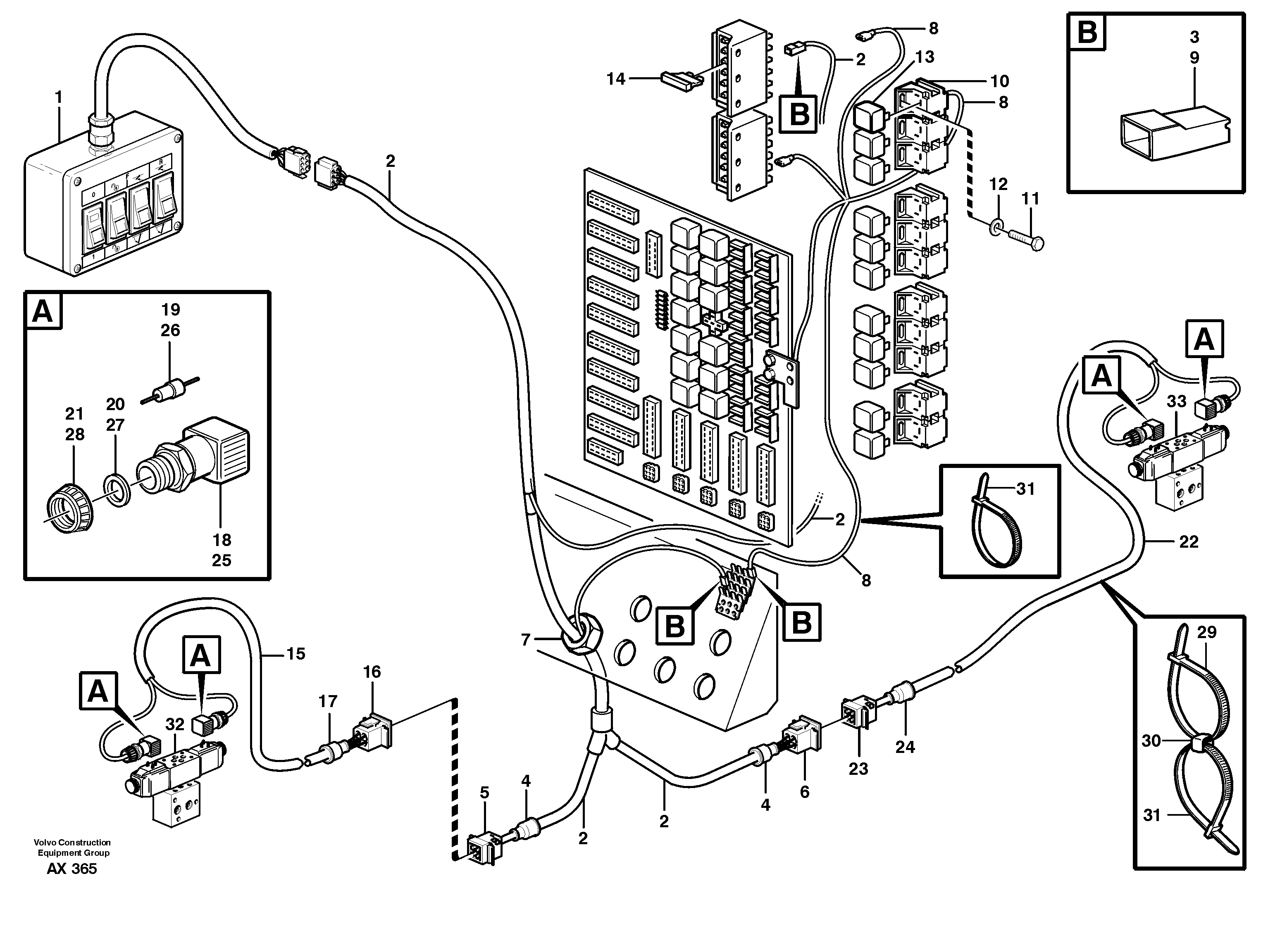 Cable harnesses, belly guards  93483, 94890, 94891 — volvo parts diagram
