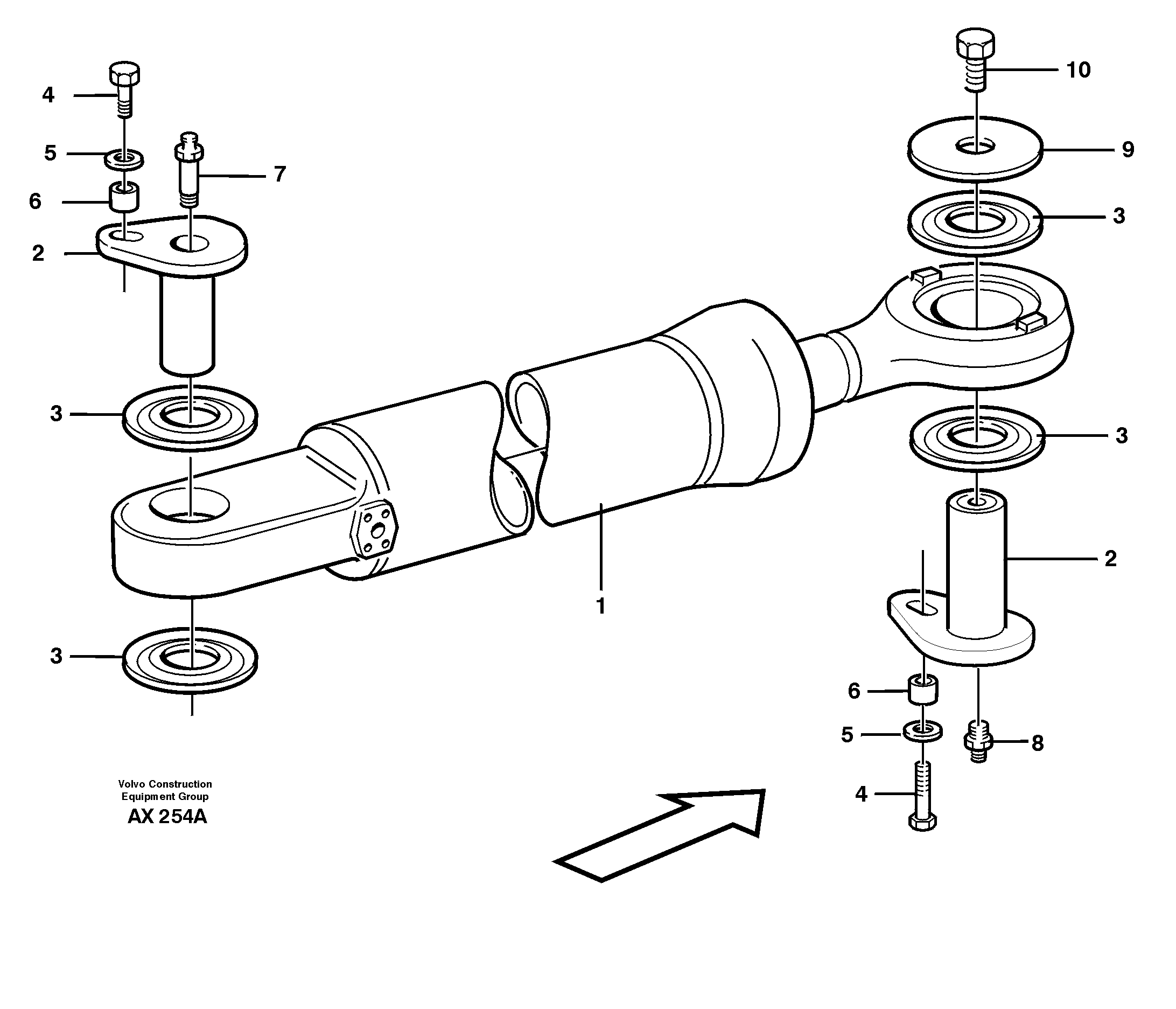 Hydraulic cylinder, assembly — volvo parts diagram