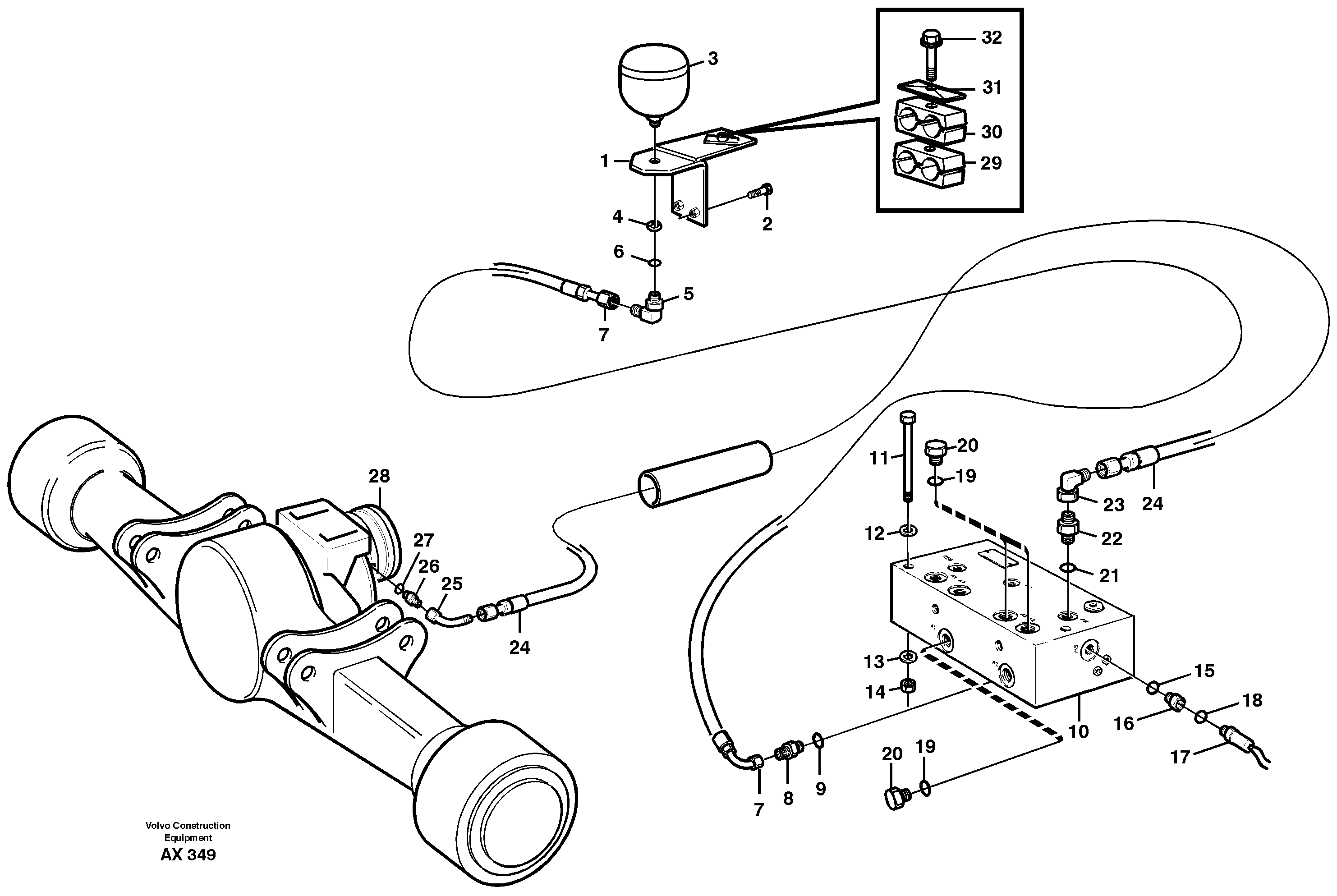 Parking brake system — volvo parts diagram
