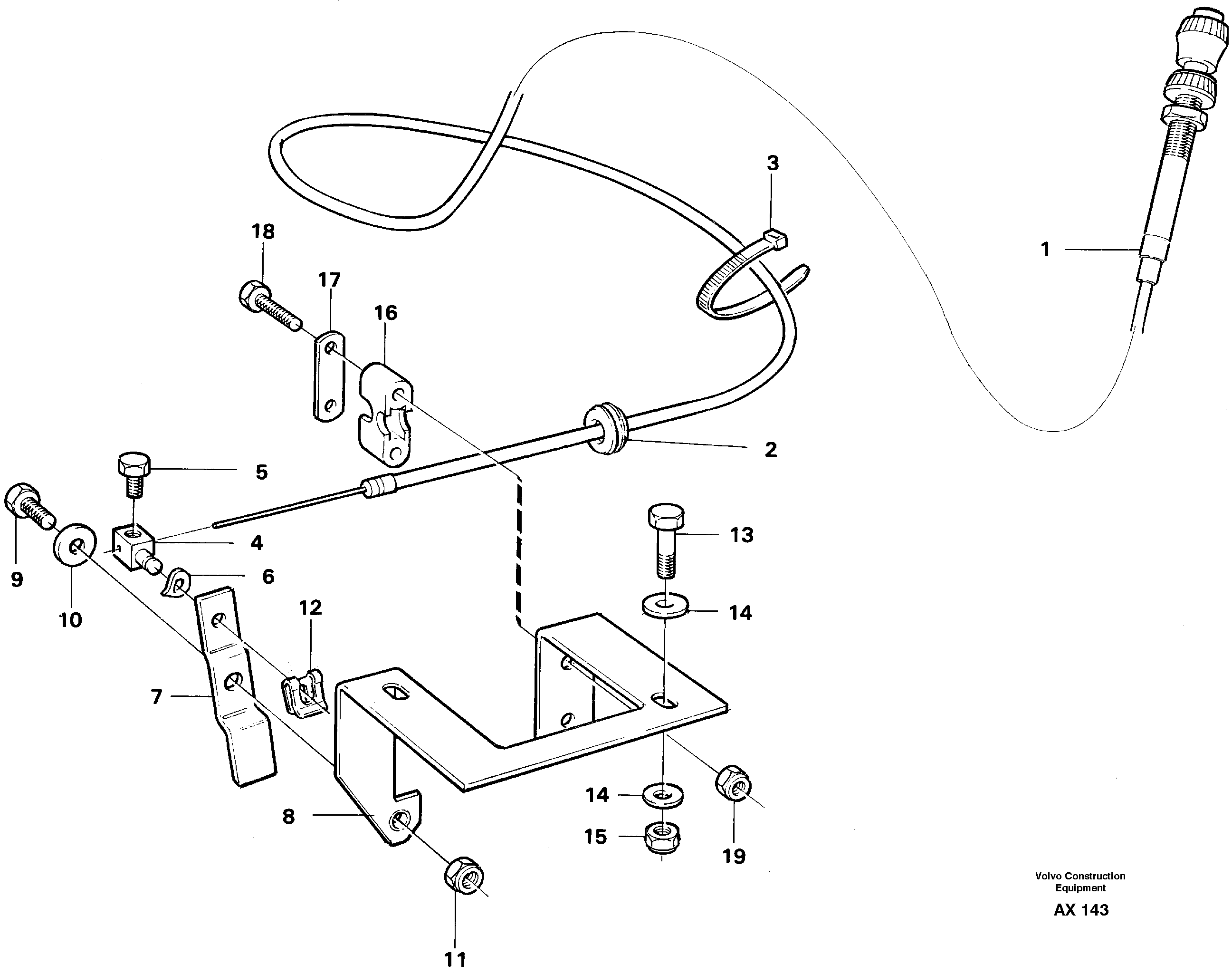 Hand throttle control.  91886 — volvo parts diagram