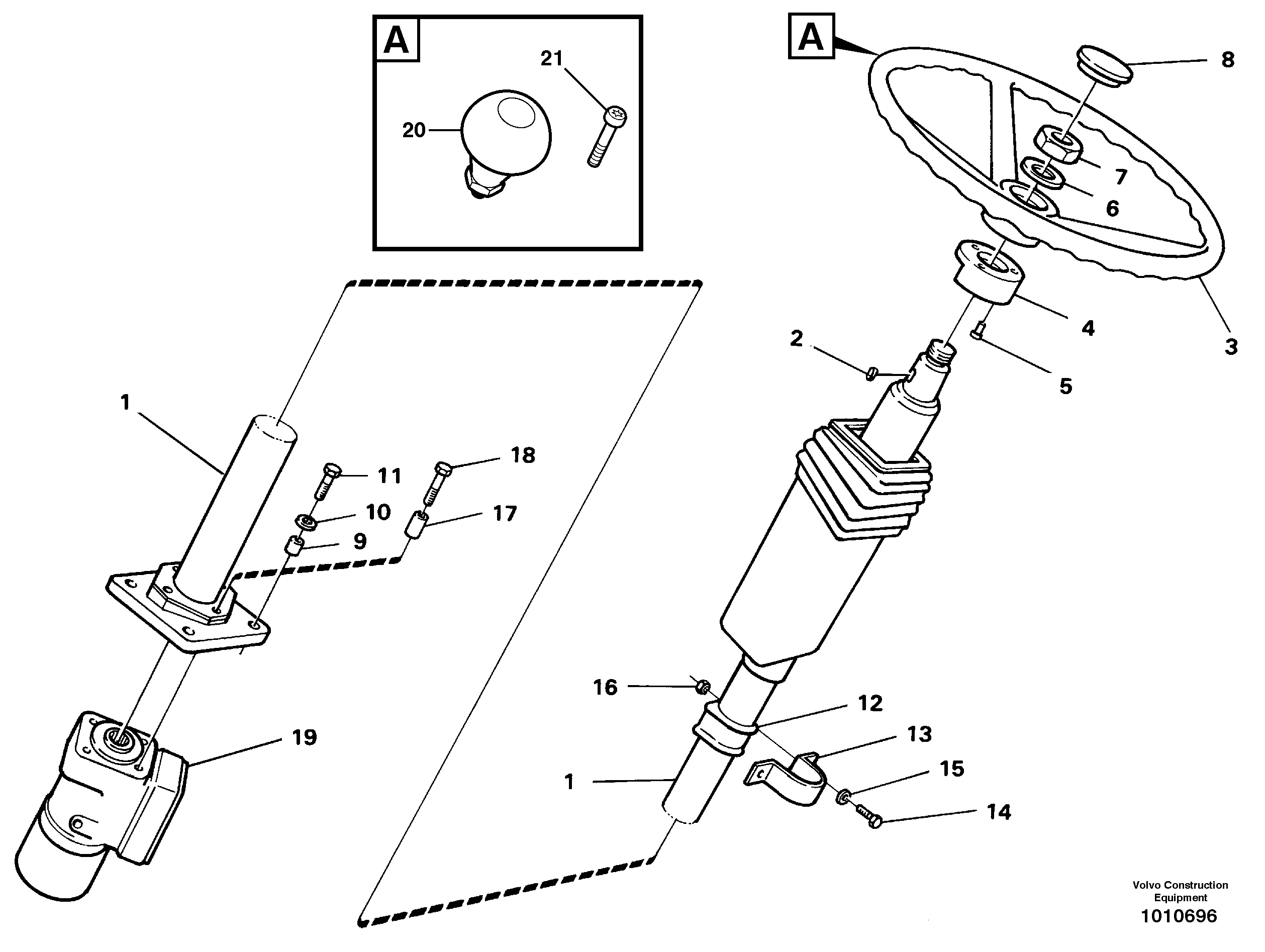 Steering column assembly — volvo parts diagram