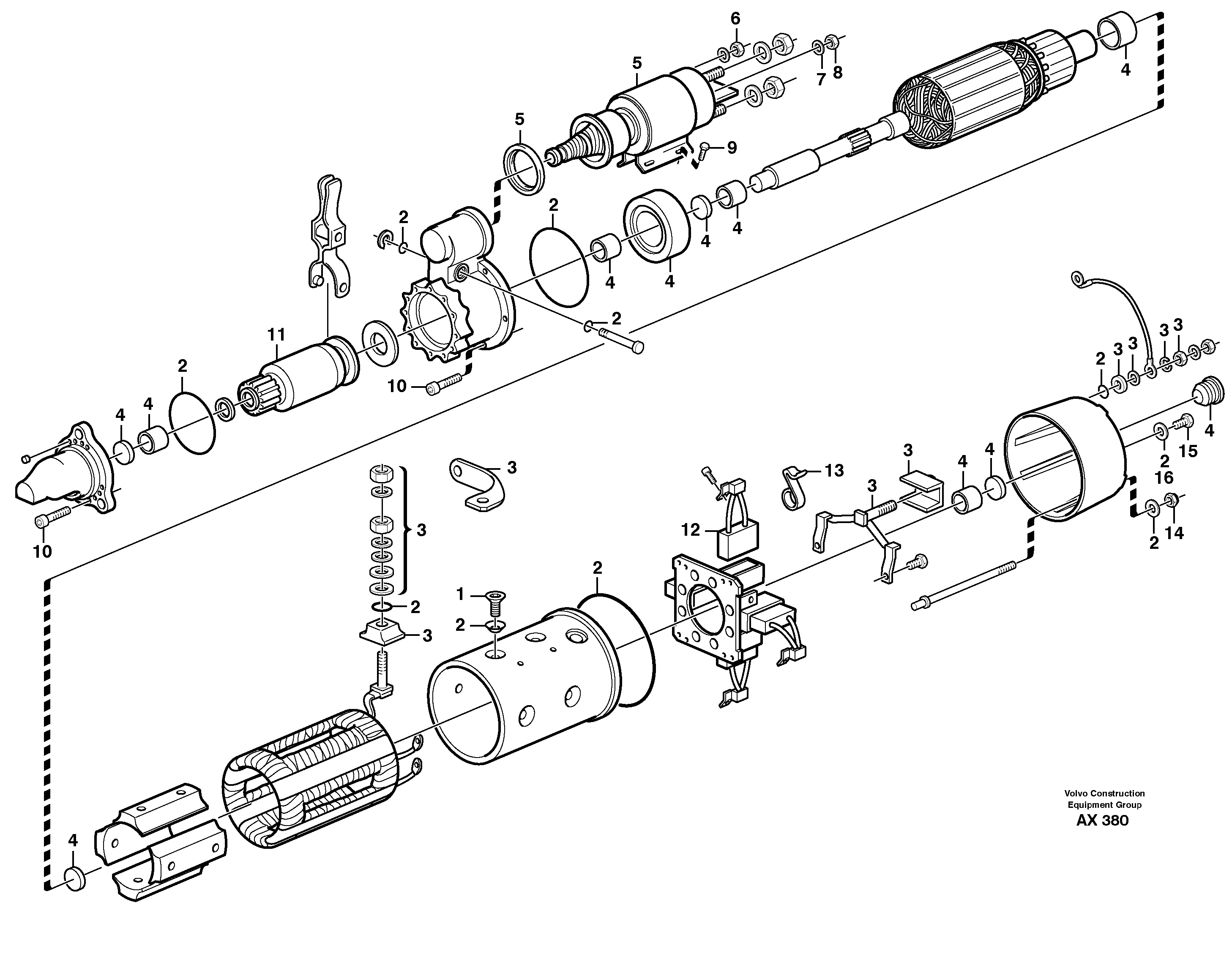 Starter motor — volvo parts diagram