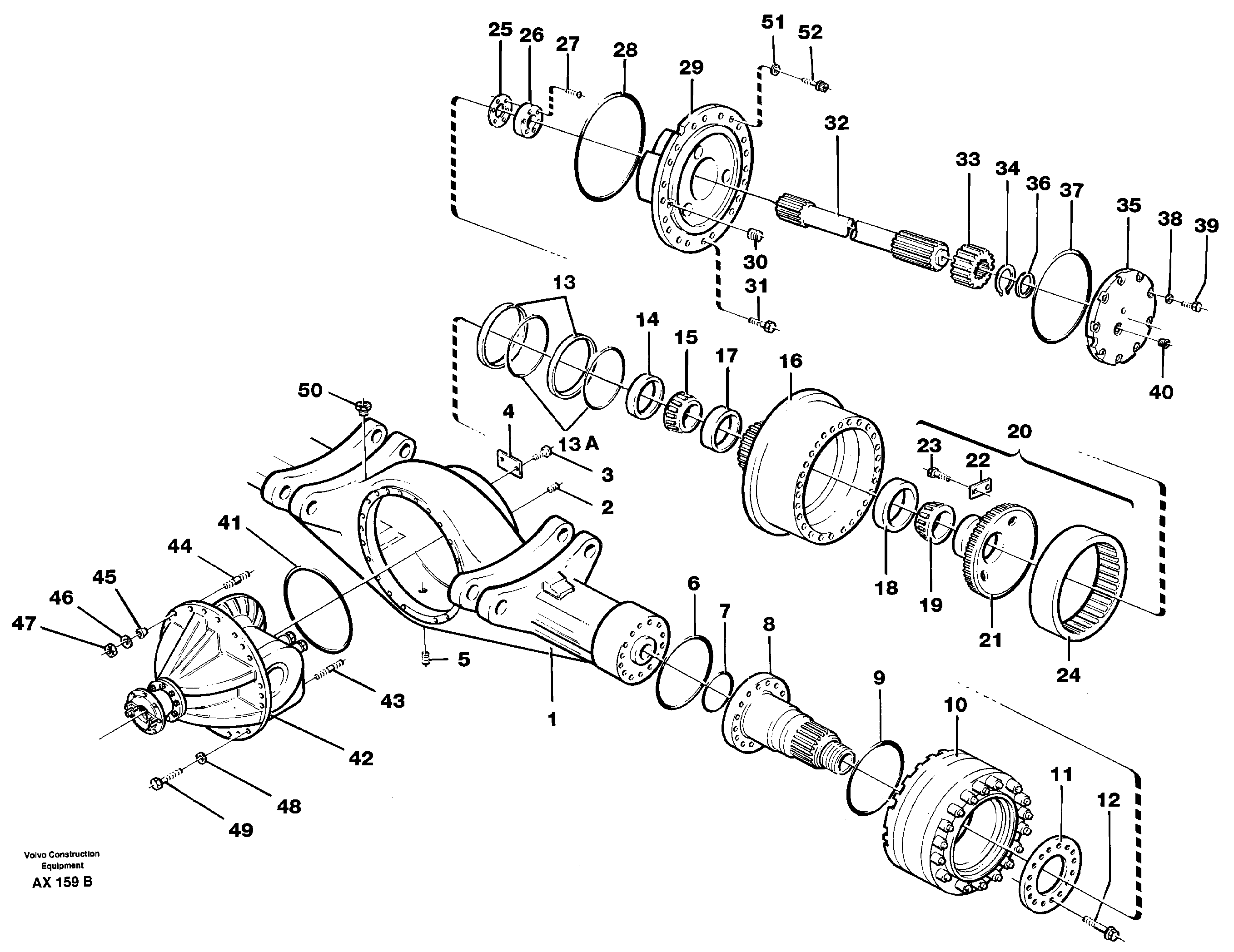 Axle, rear — volvo parts diagram