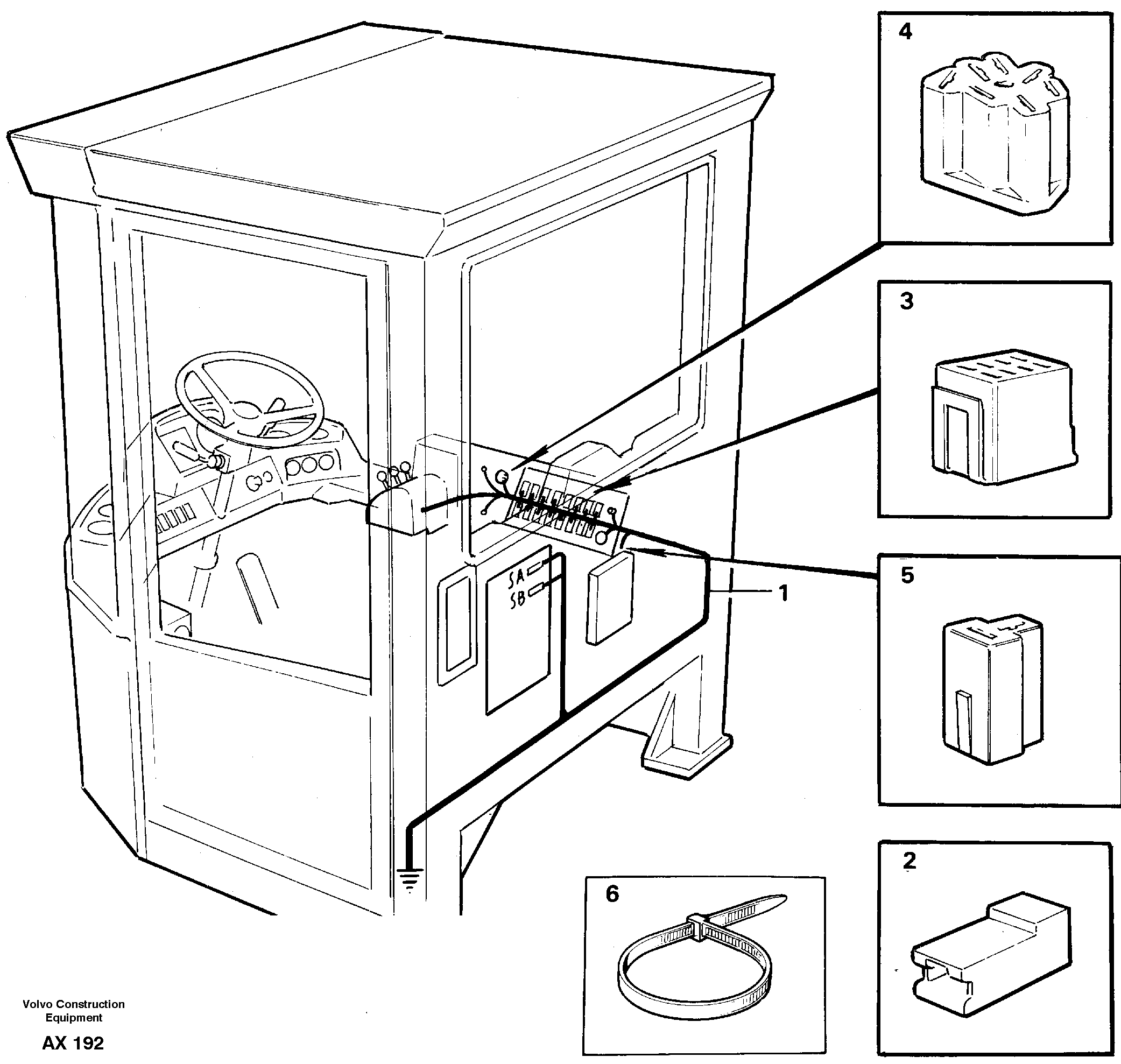 Cable harnesses, cab — volvo parts diagram