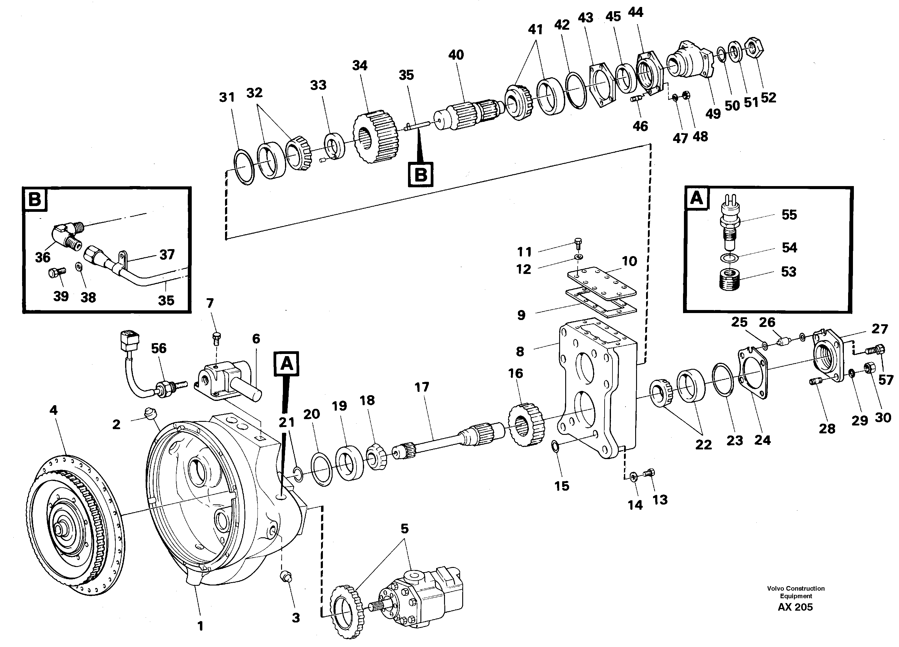 Torque converter, Power take-off  11079595 — volvo parts diagram