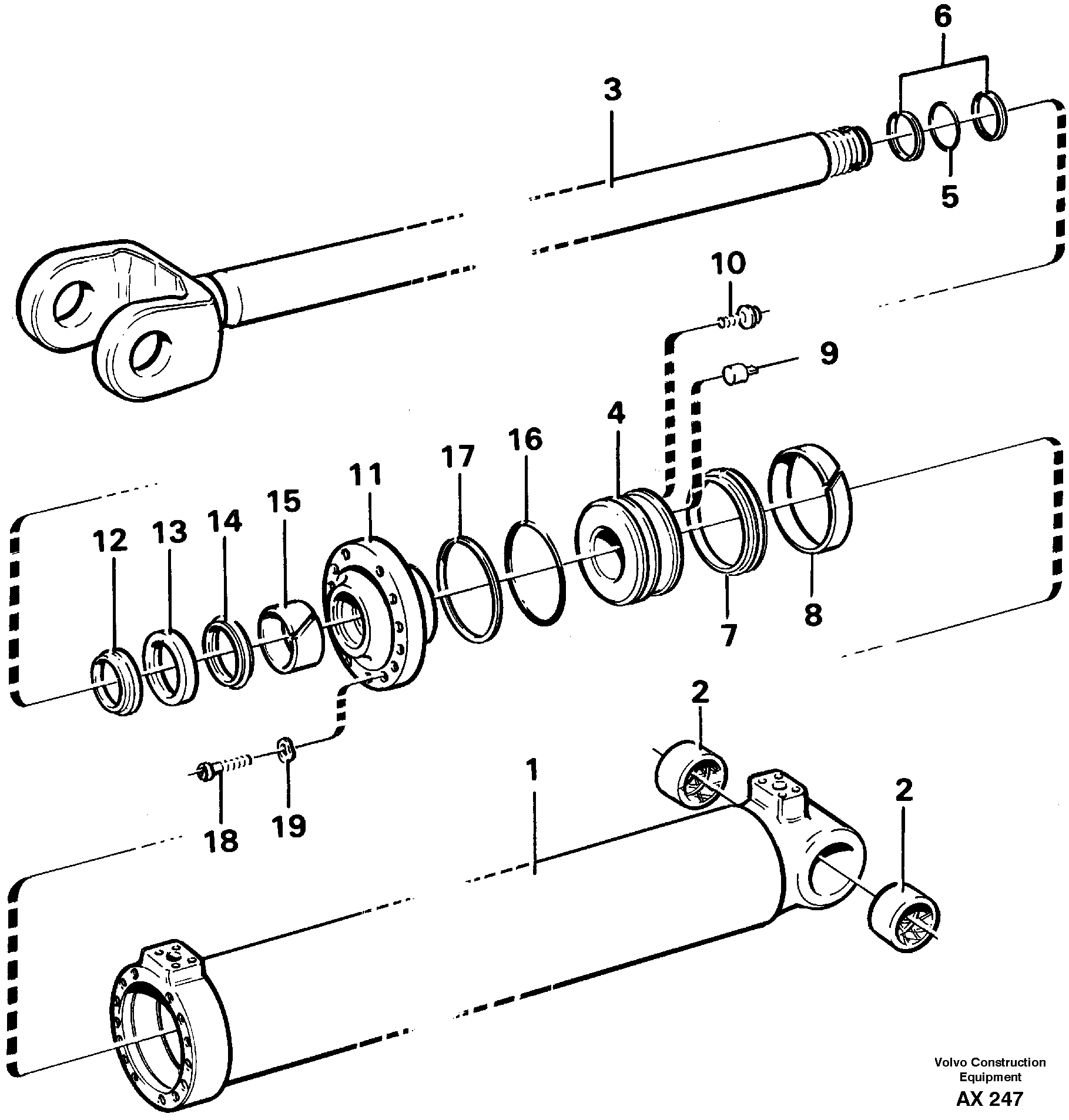 Hydraulic cylinder, lifting — volvo parts diagram