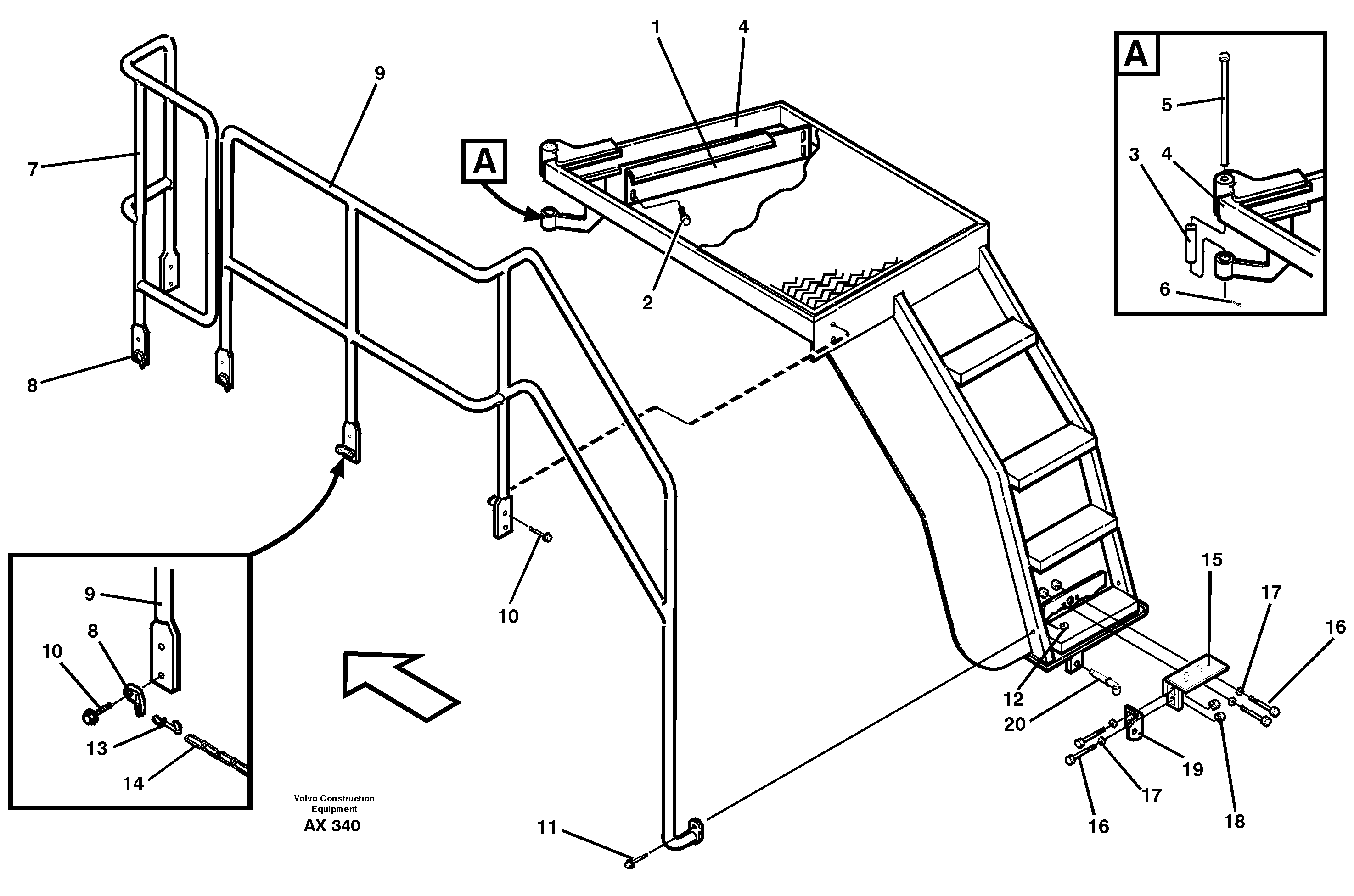 Swing out rear mudguards  94674 — volvo parts diagram