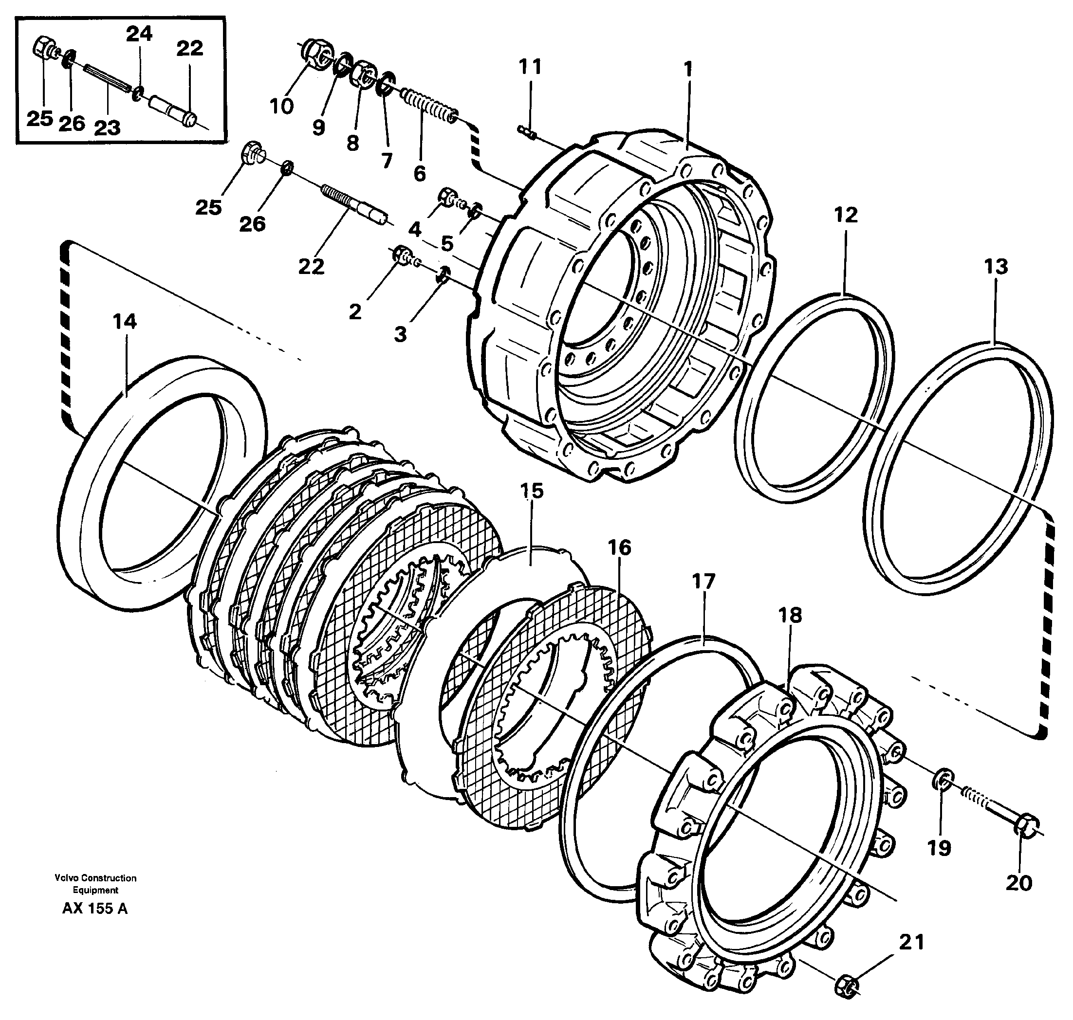 Wheel brake, rear — volvo parts diagram