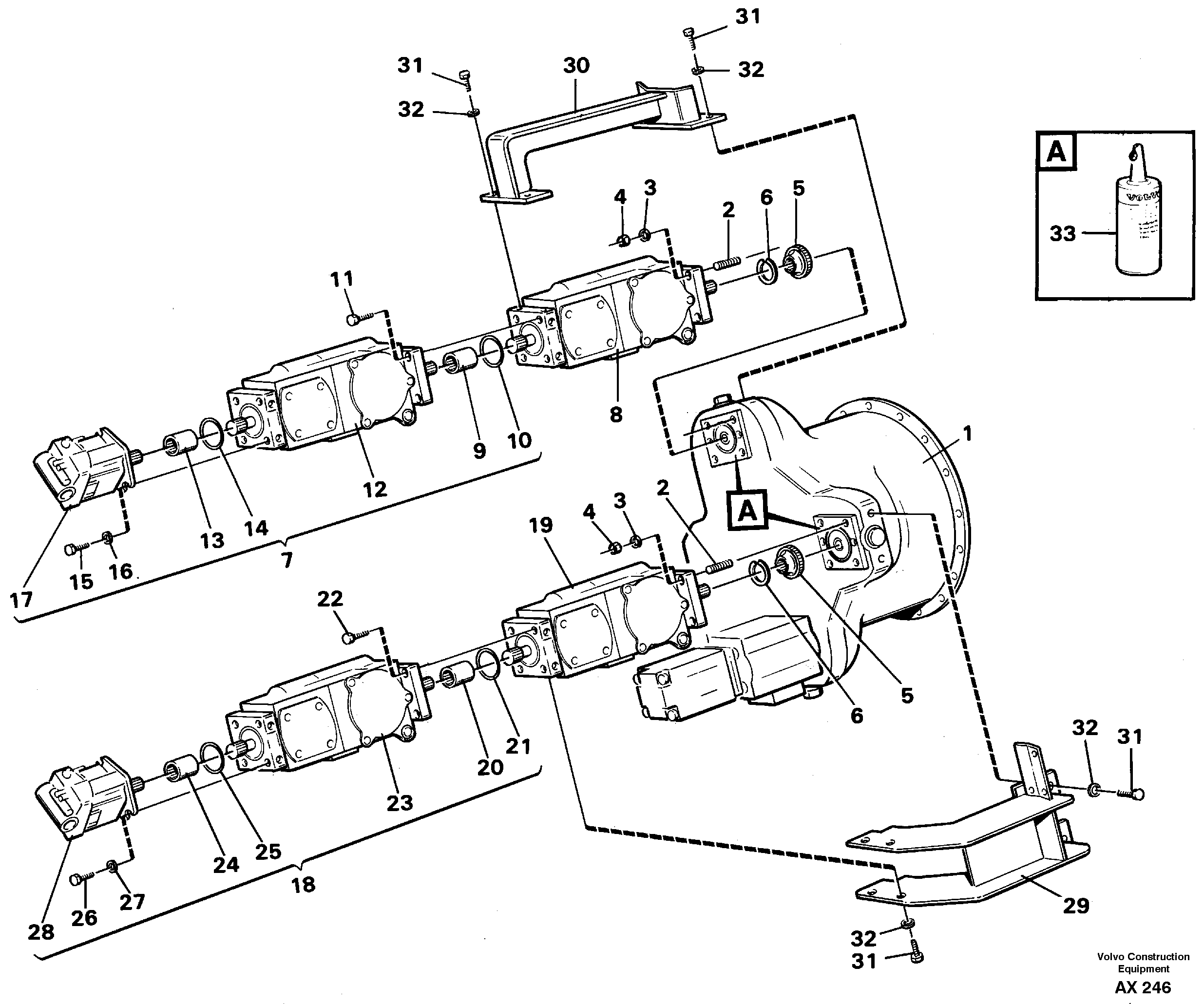 Hydraulic pump, assembly — volvo parts diagram