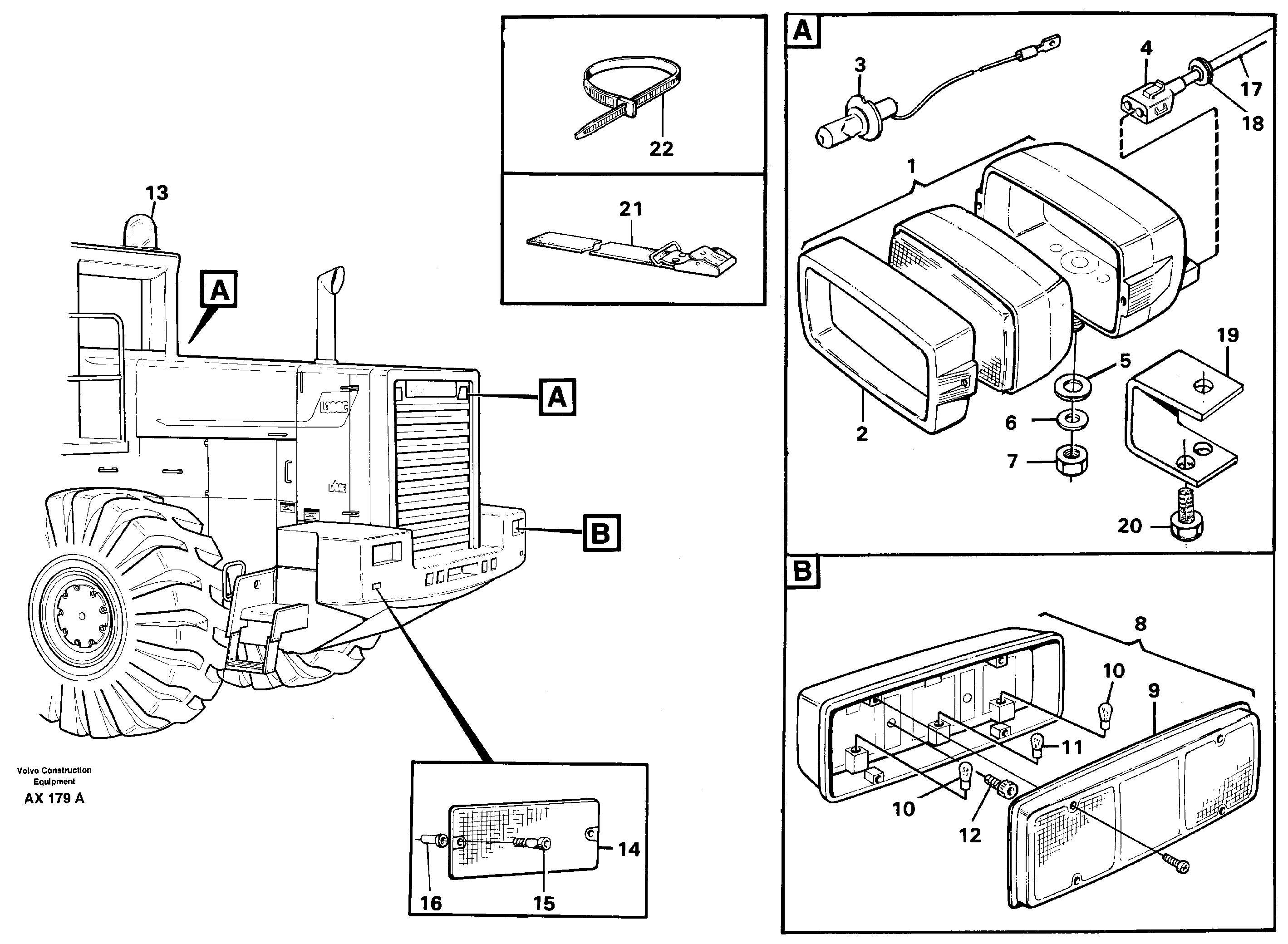 Lighting, rear — volvo parts diagram