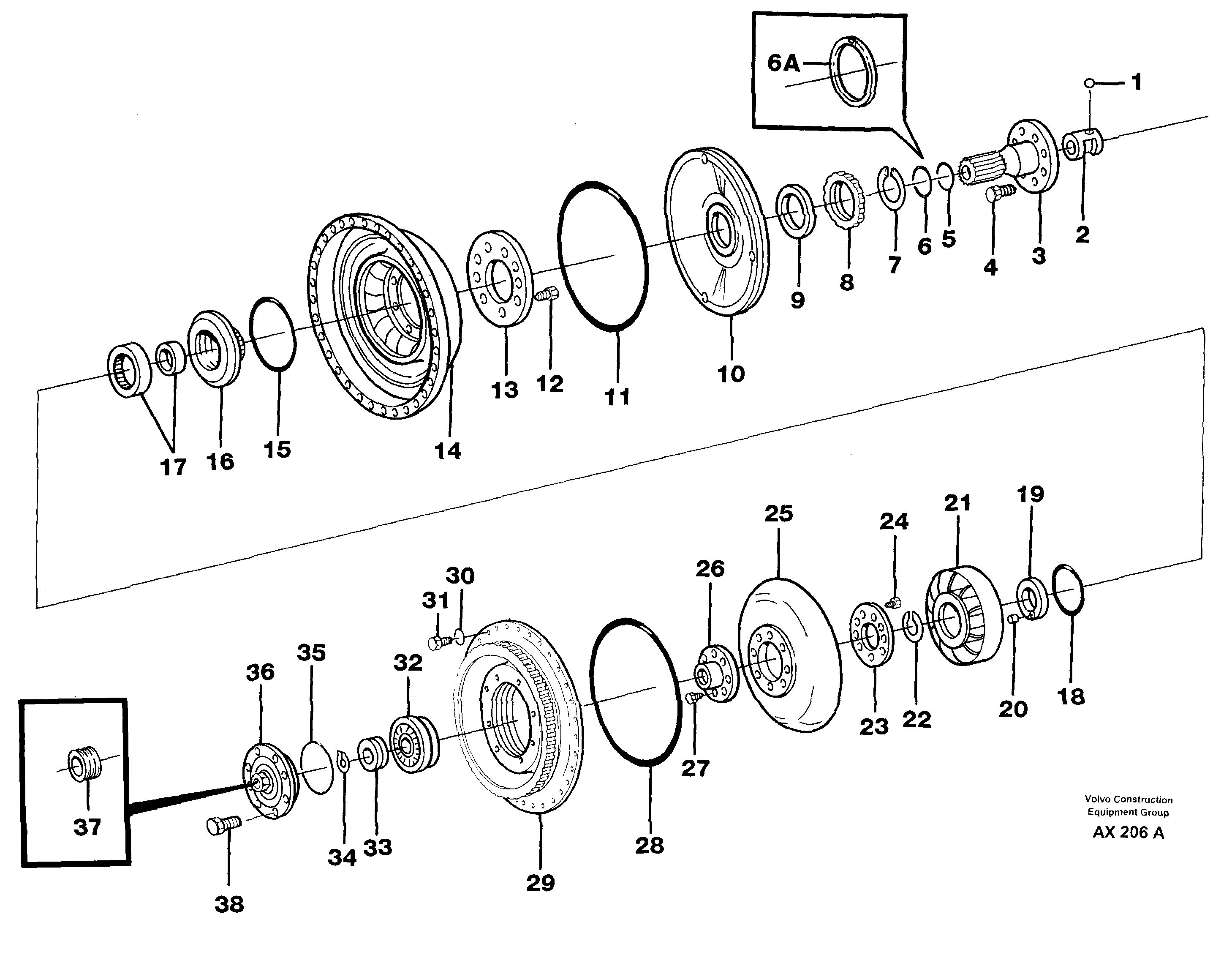 Torque converter — volvo parts diagram