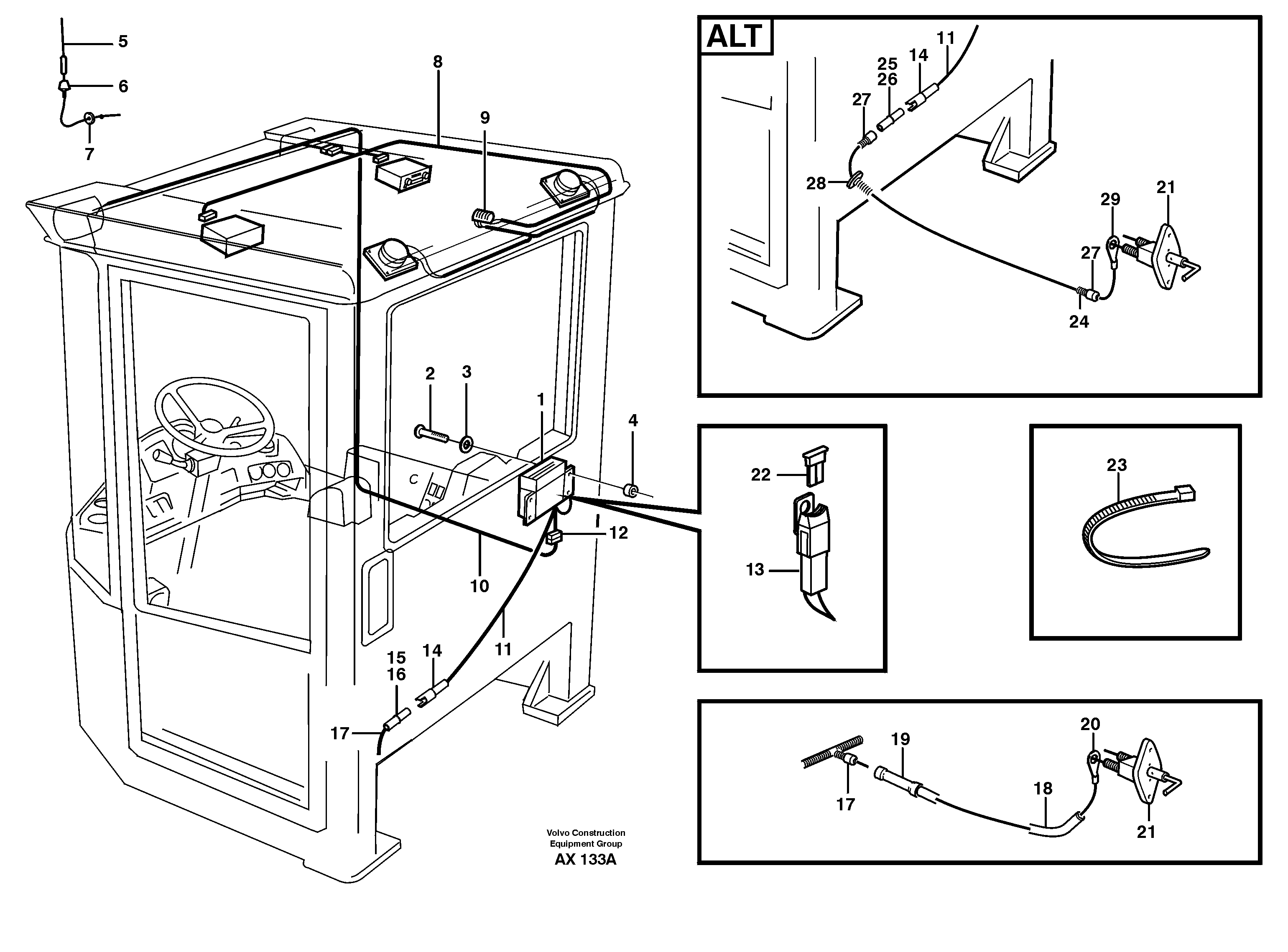 Cable harness for radio.  91936 — volvo parts diagram