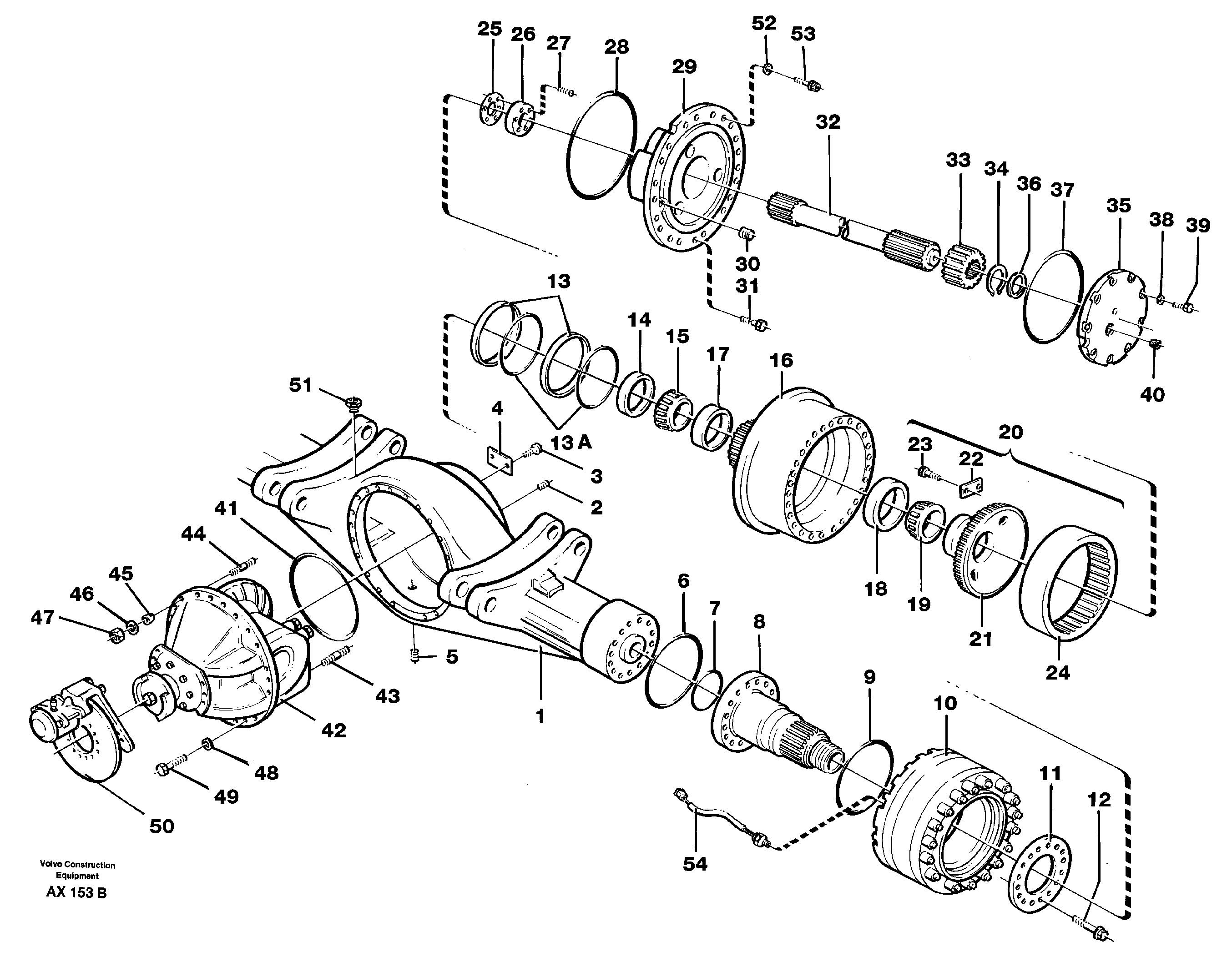 Axle, front — volvo parts diagram