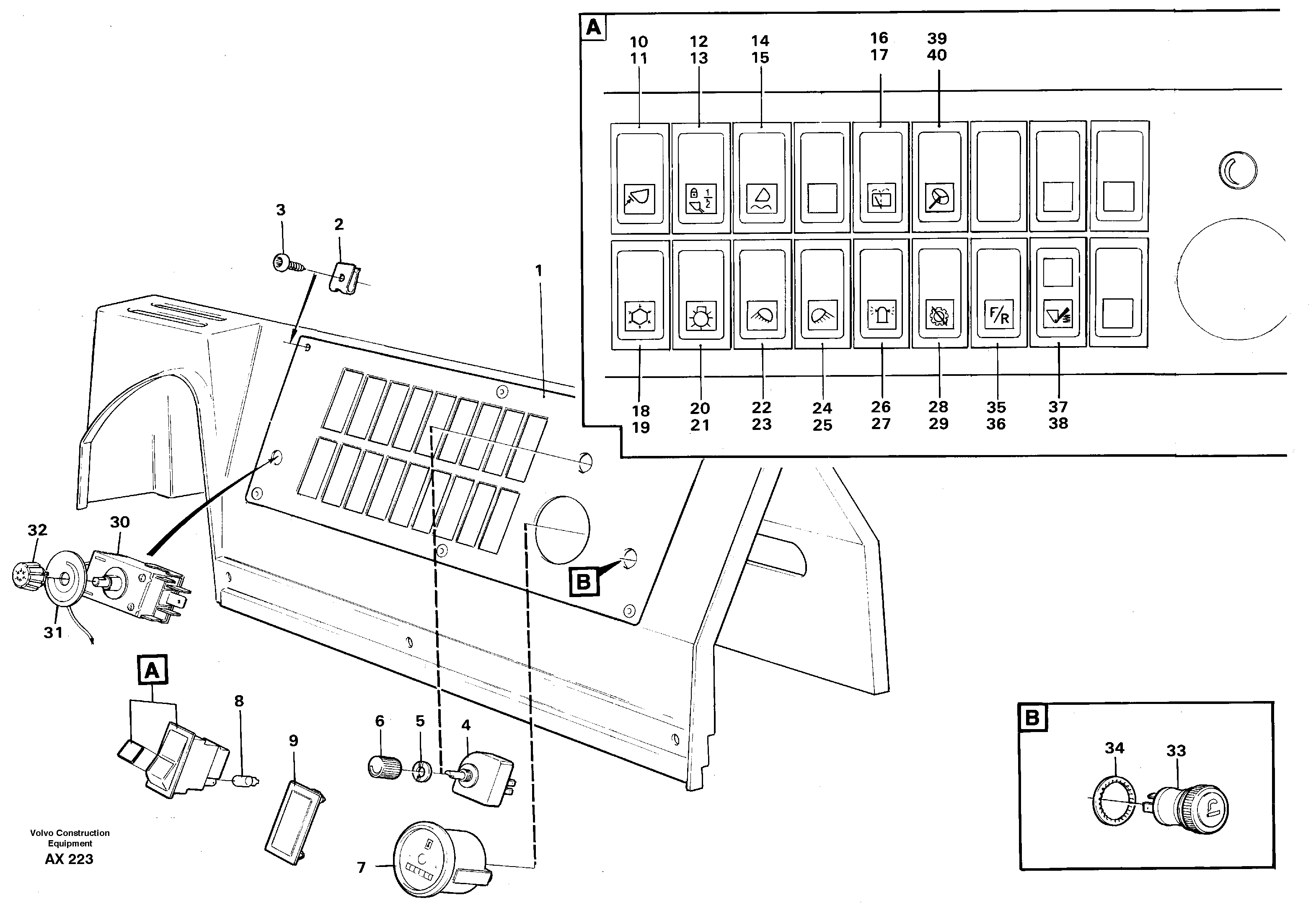 Switch panel — volvo parts diagram
