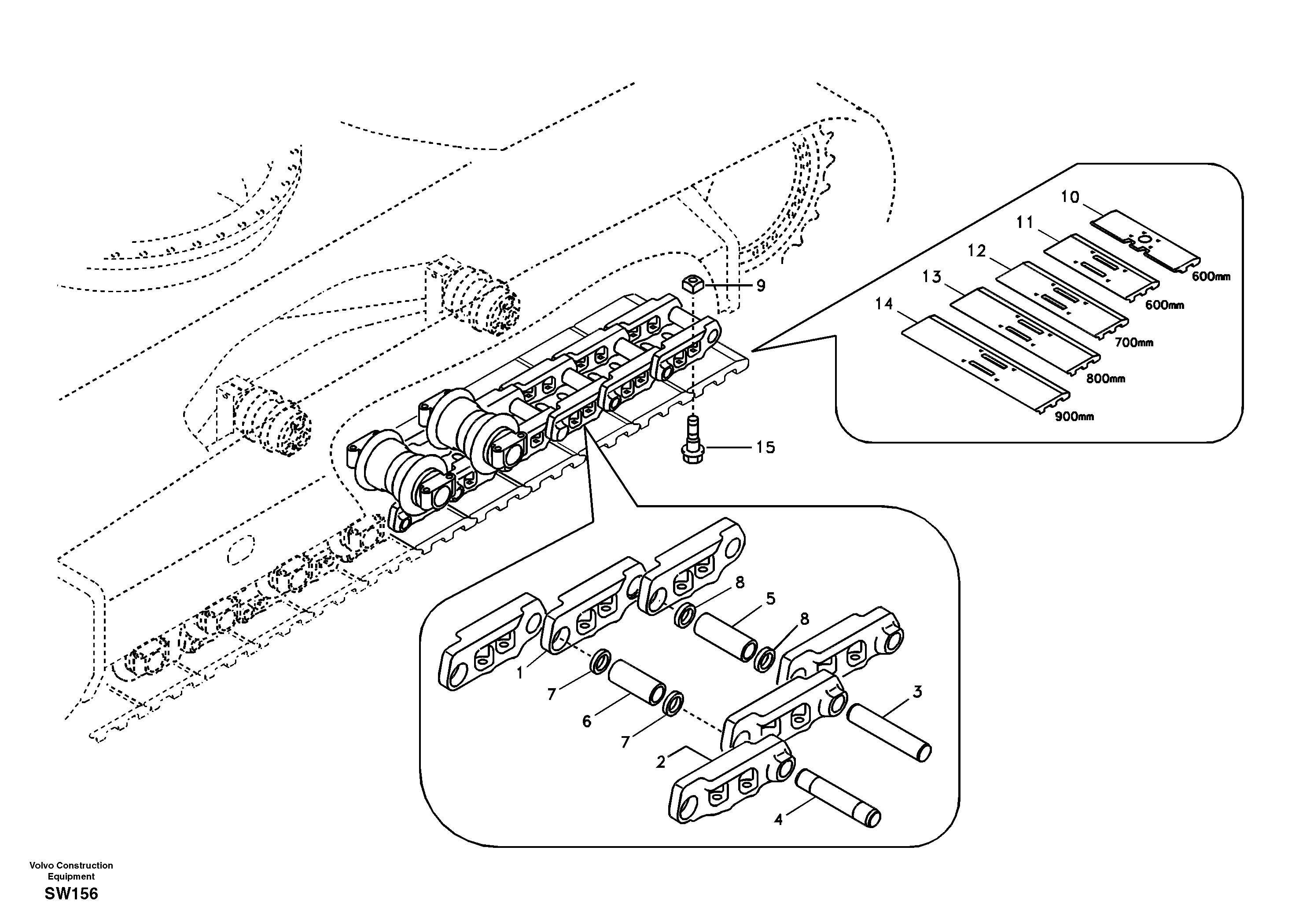 Track chain — volvo parts diagram
