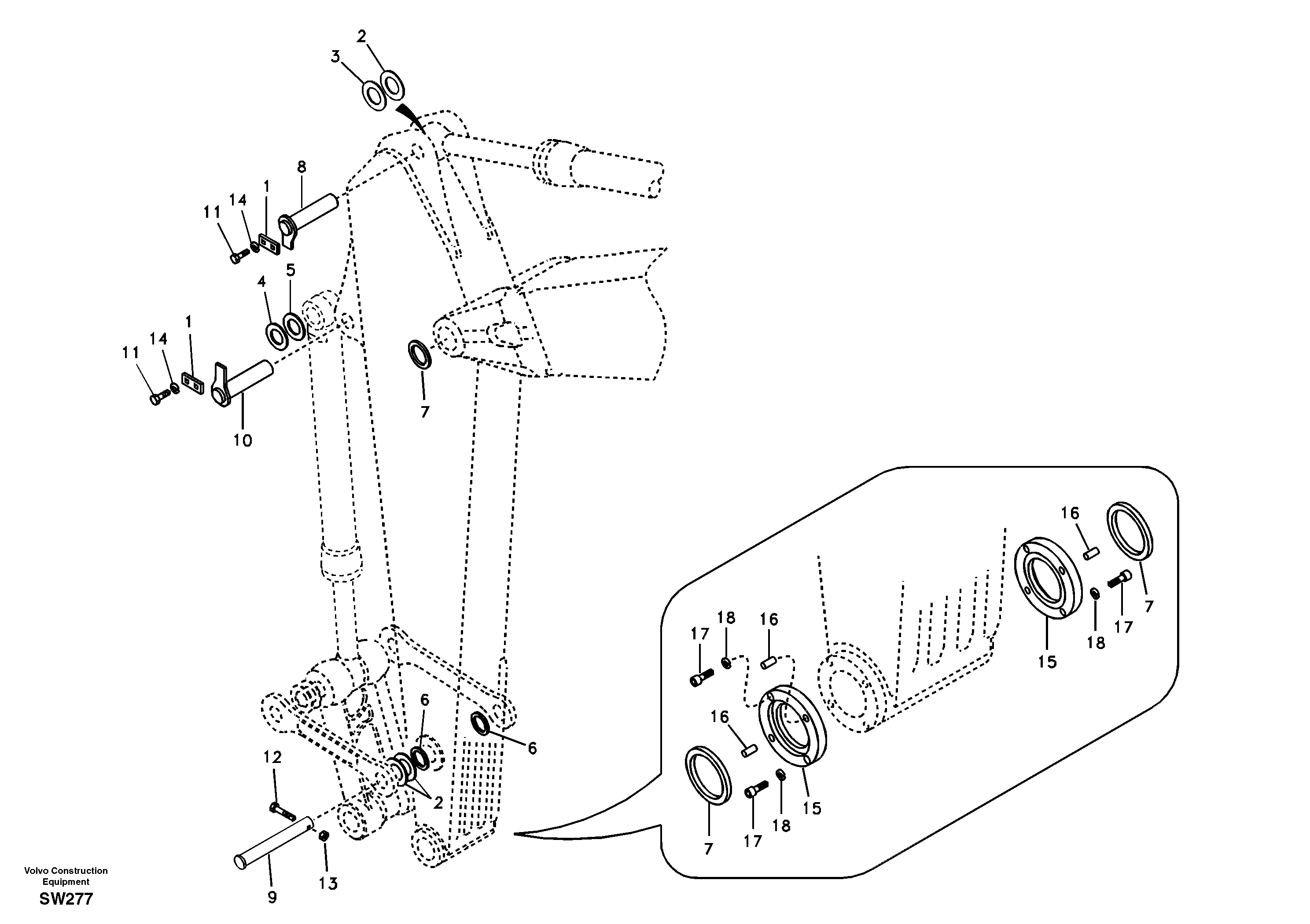 Links to dipper arm — volvo parts diagram