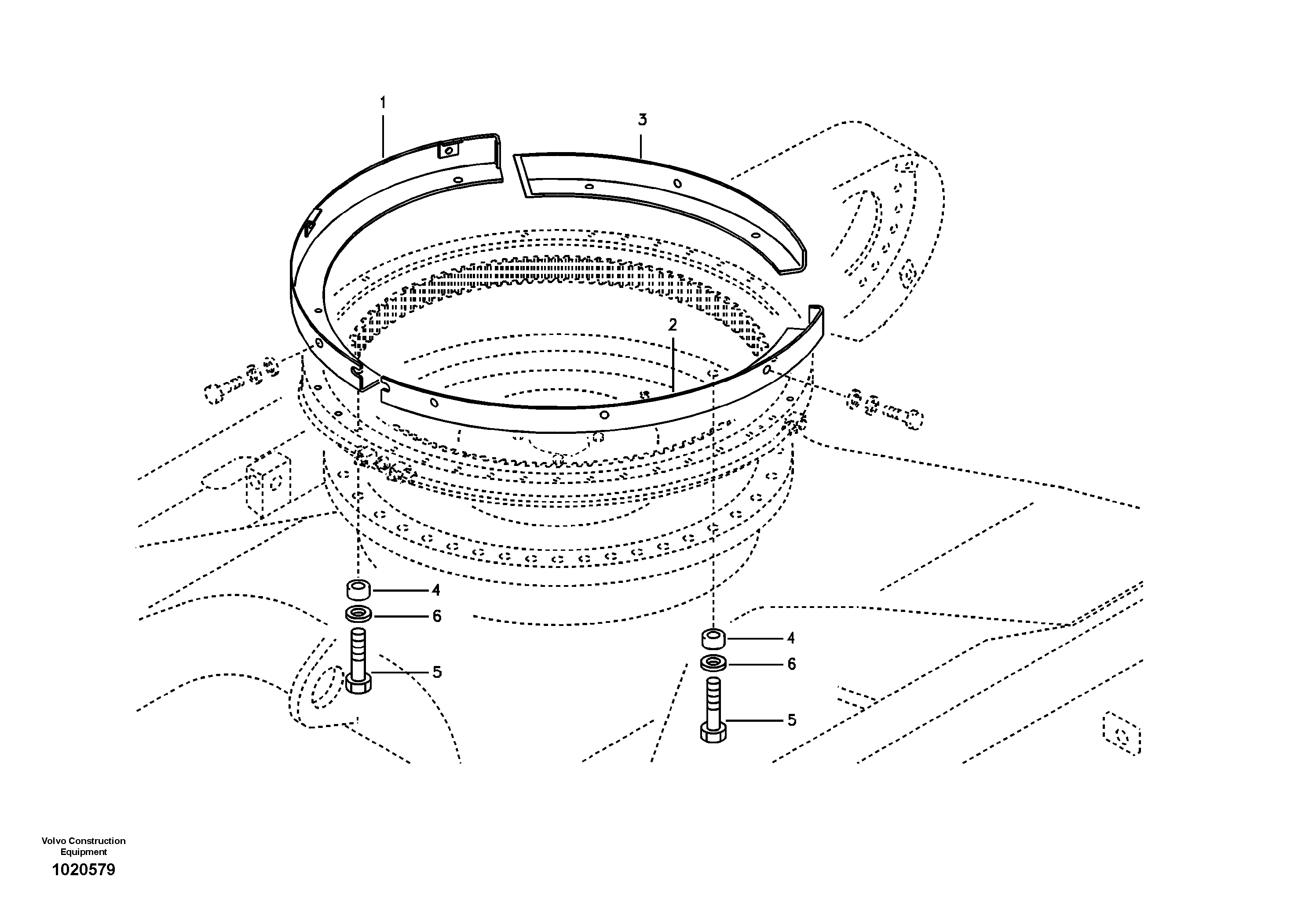 Cover, Swing gear — volvo parts diagram