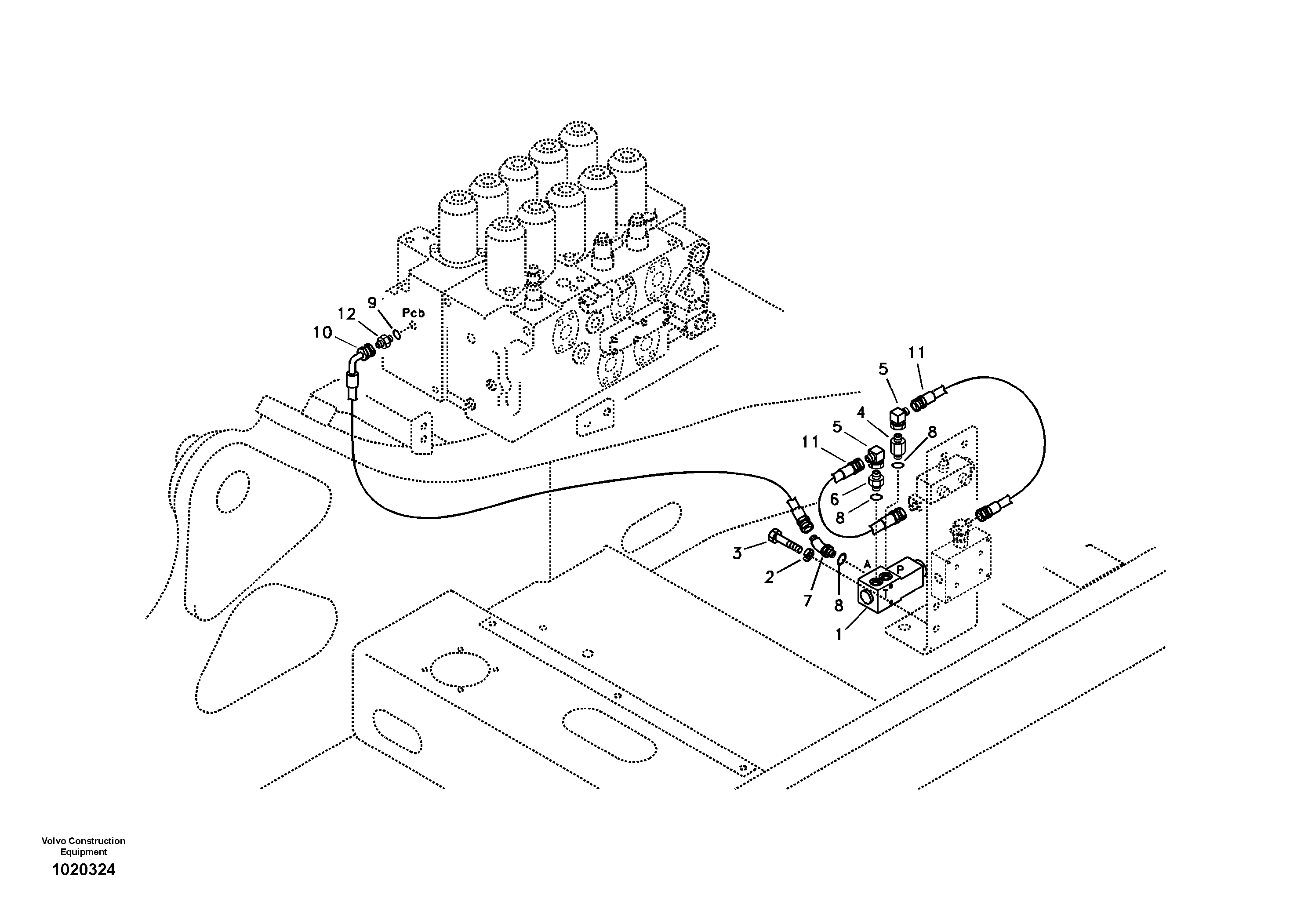 Working hydraulic, hammer and shear for 2nd pump flow — volvo parts diagram