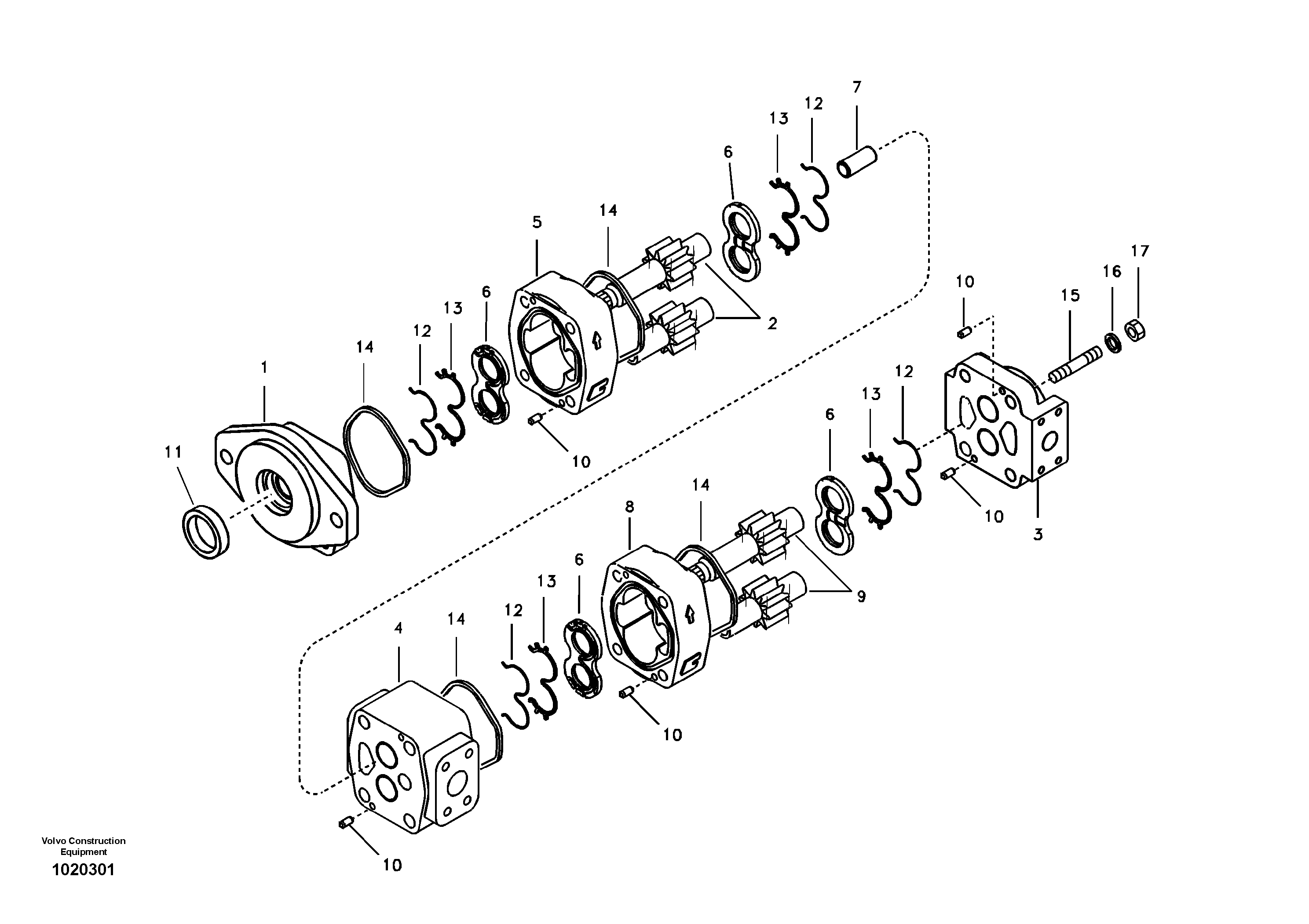Hydraulic gear pump — volvo parts diagram