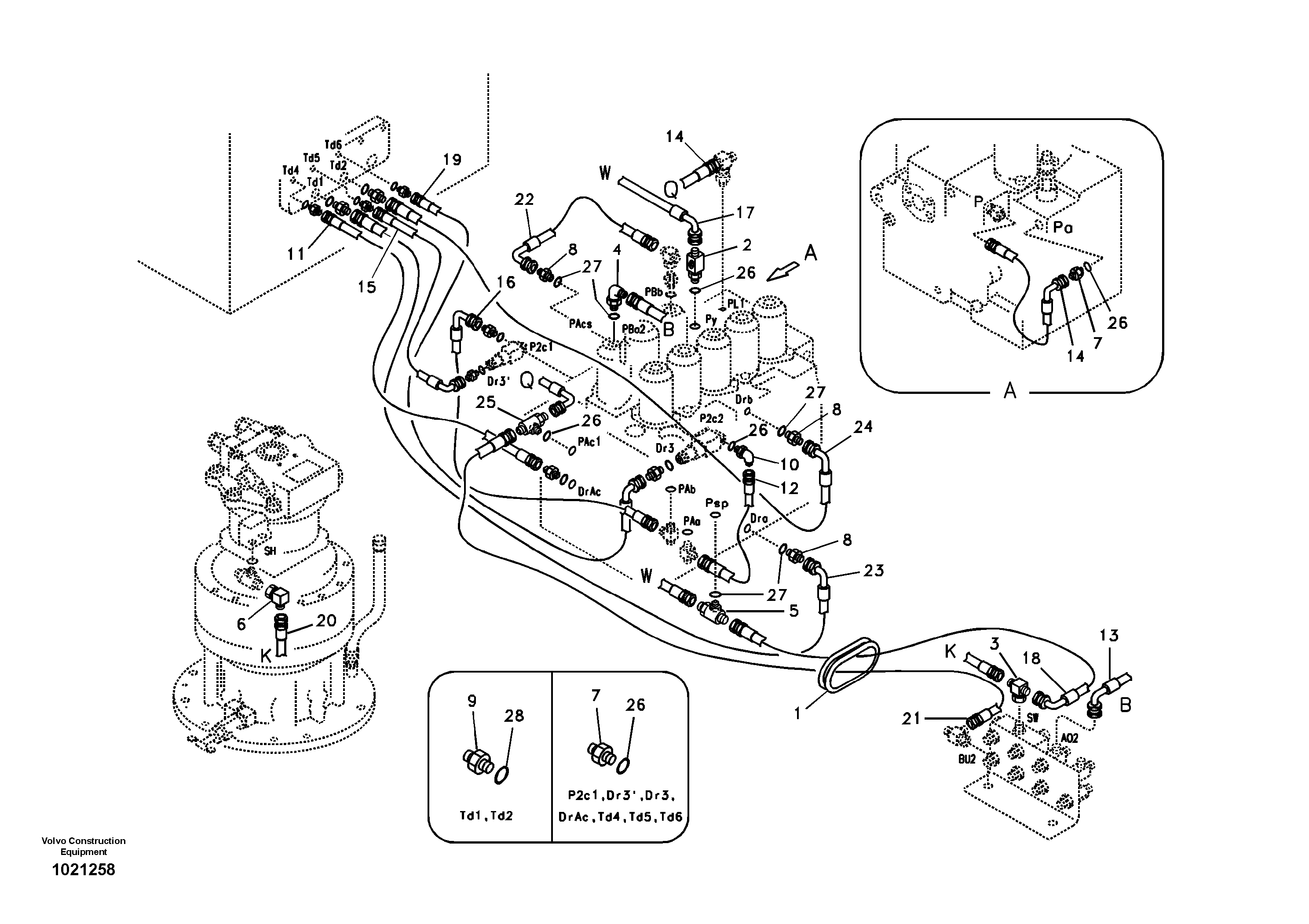 Servo system, control valve piping. — volvo parts diagram