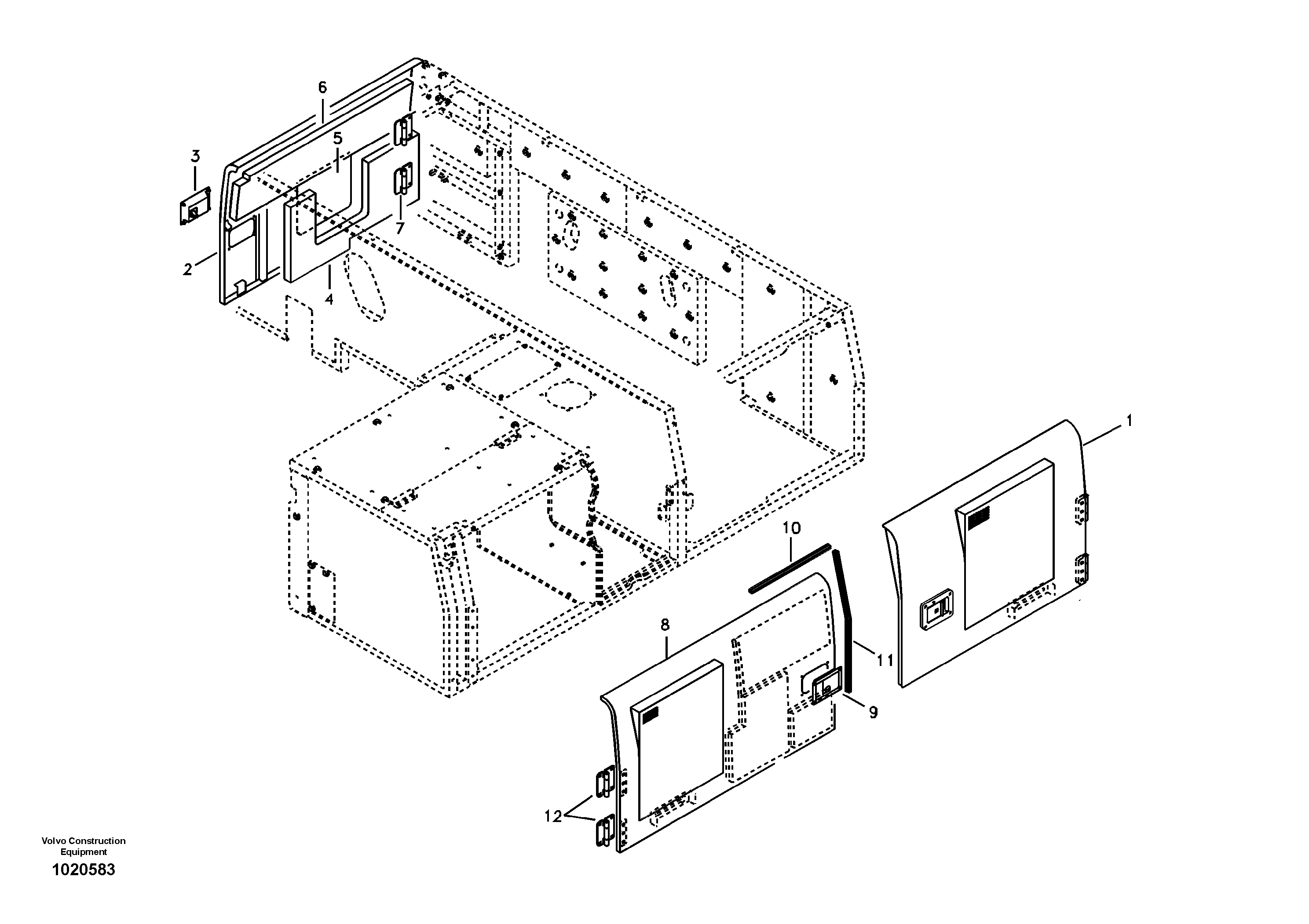 Auxiliary hood, side door. — volvo parts diagram