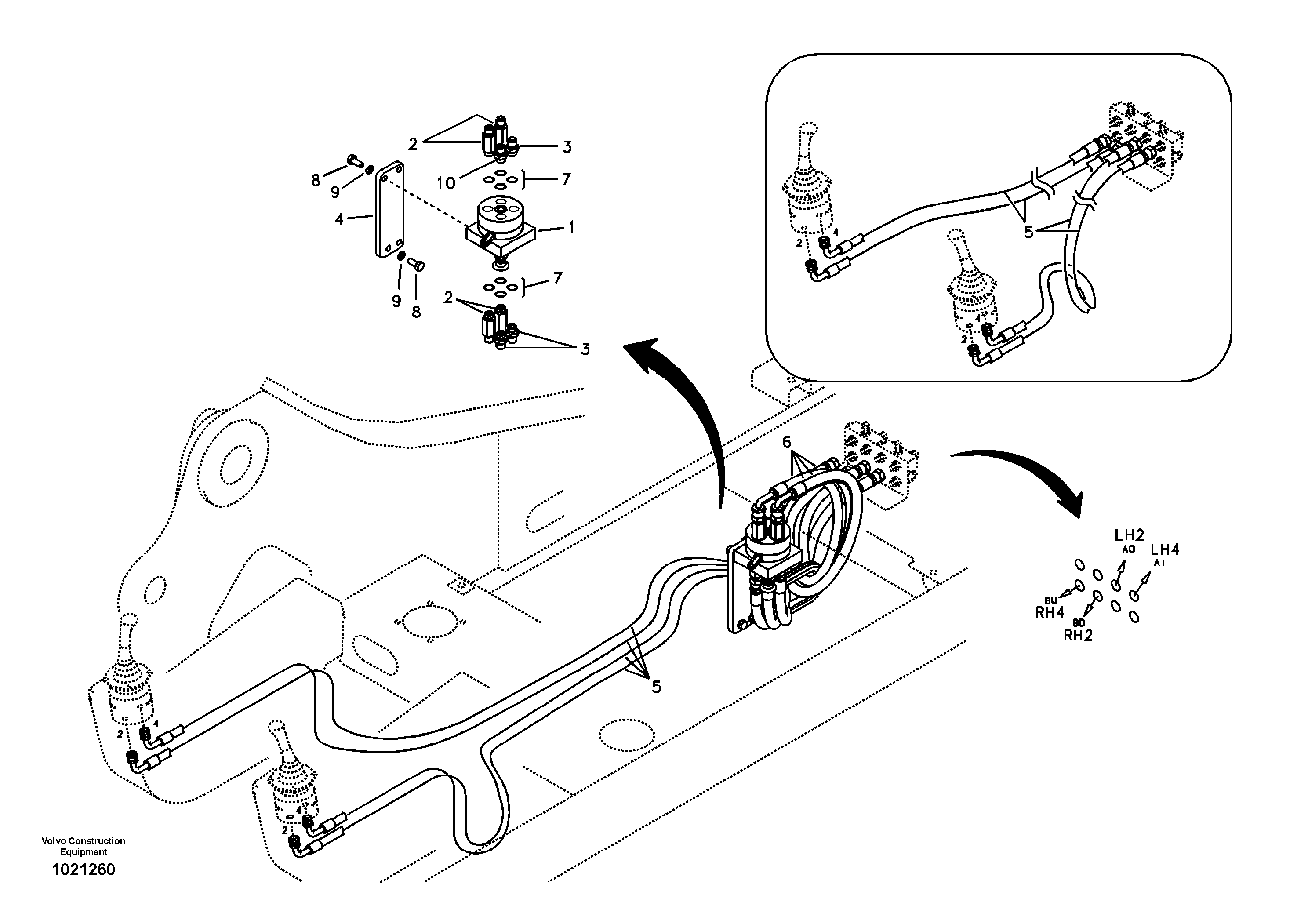Servo system, changing lever function — volvo parts diagram