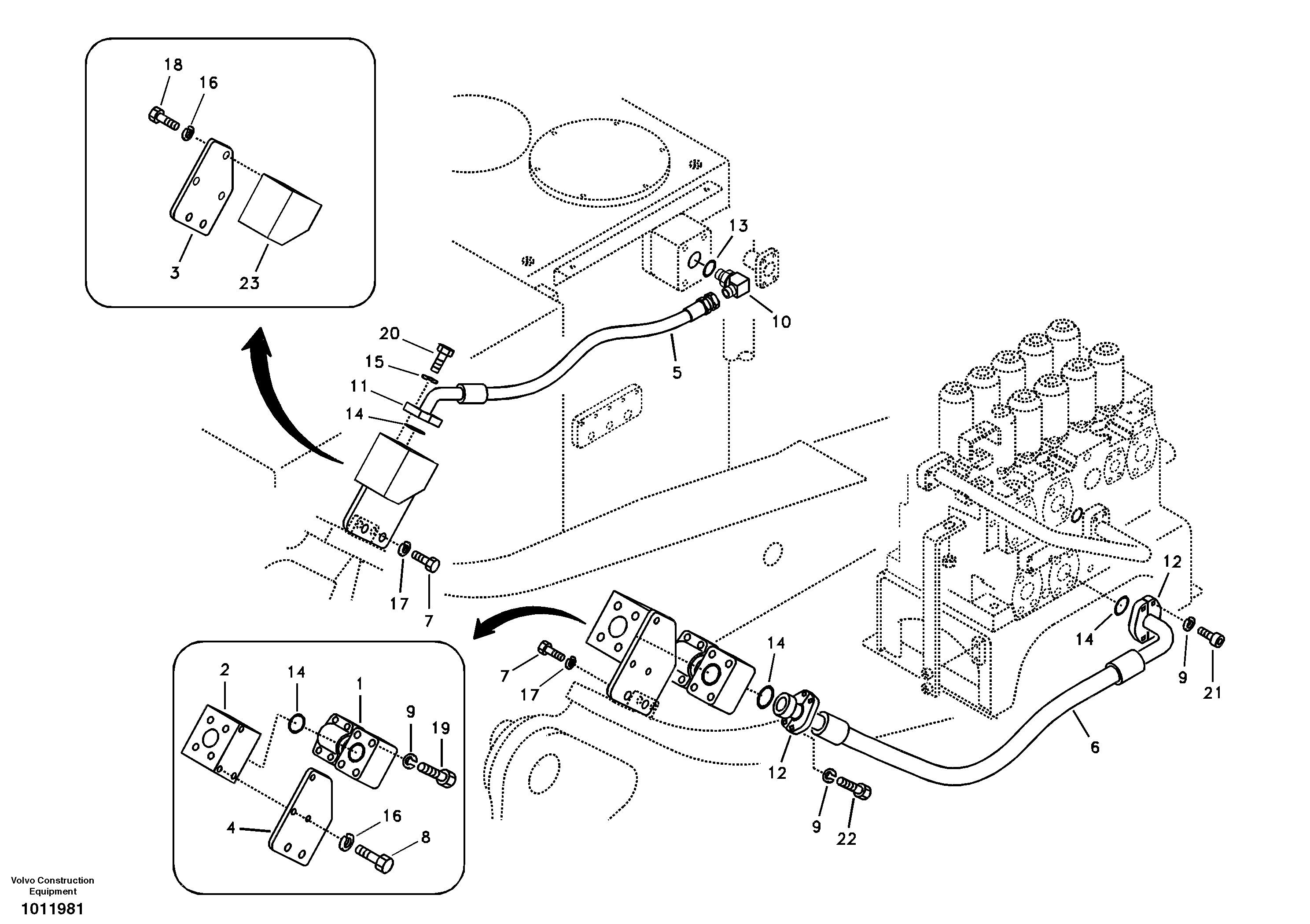 Working hydraulic, hammer and shear for upper — volvo parts diagram