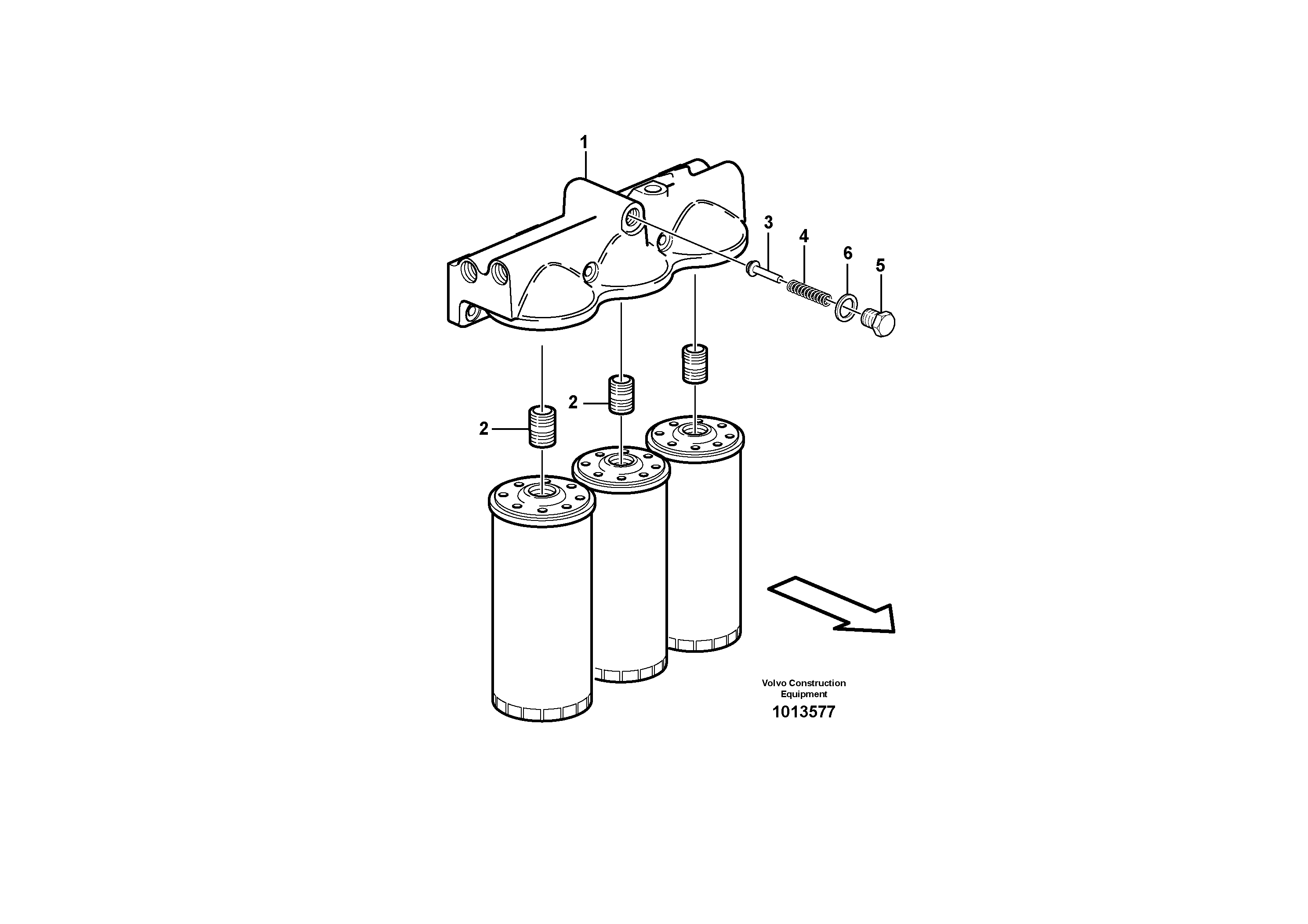 Oil filter housing — volvo parts diagram