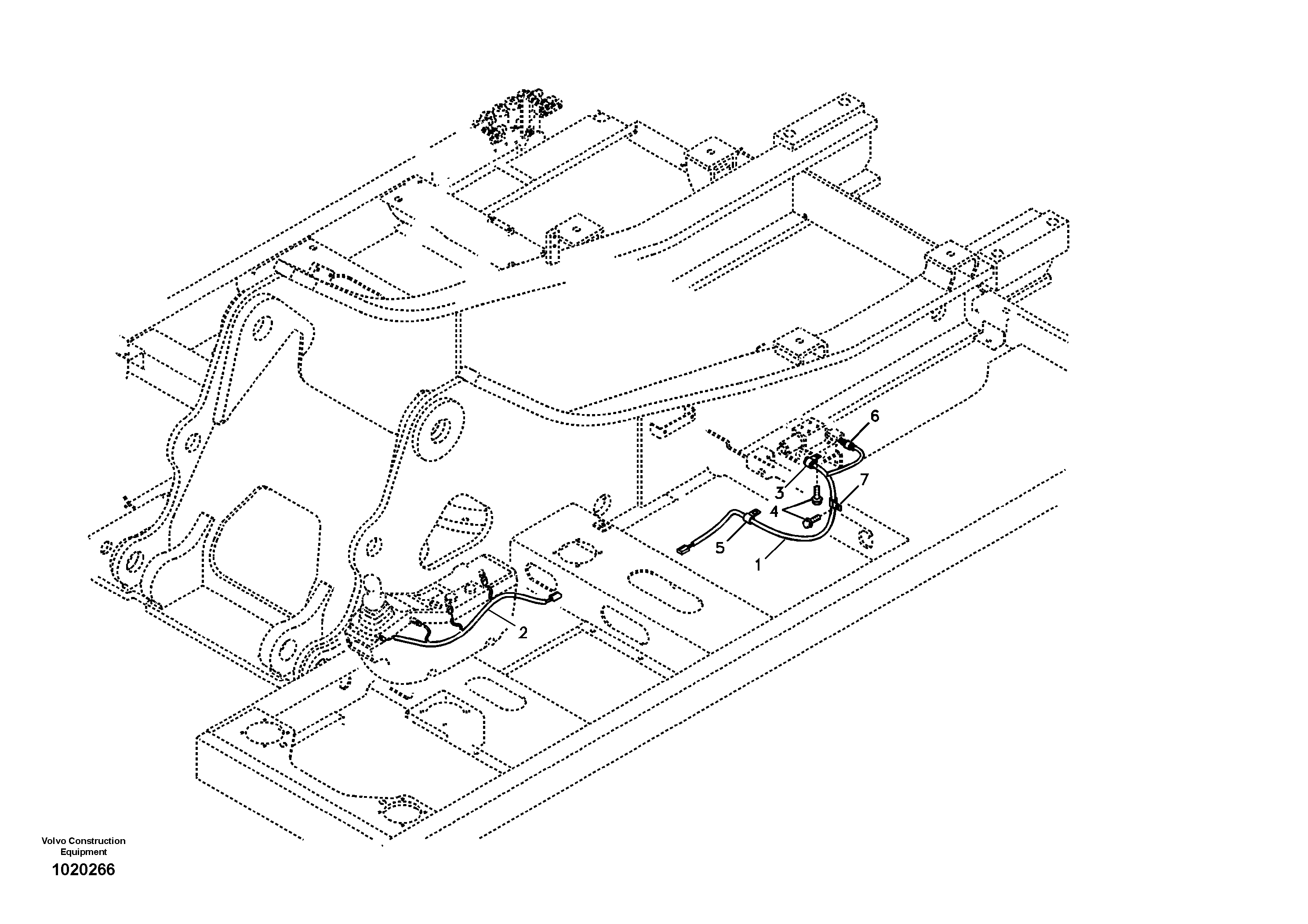 Cable and wire harness for clamshell bucket — volvo parts diagram