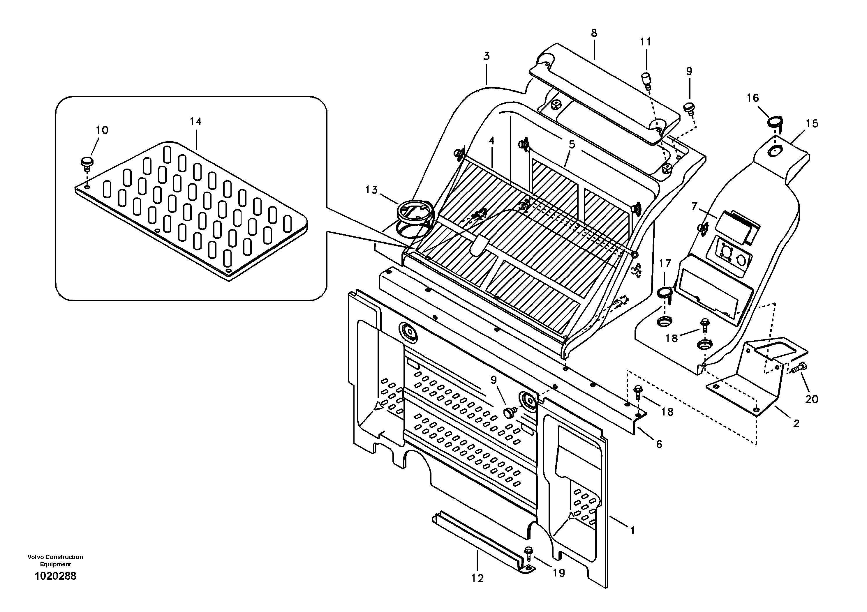 Instrument panel, radio panel — volvo parts diagram