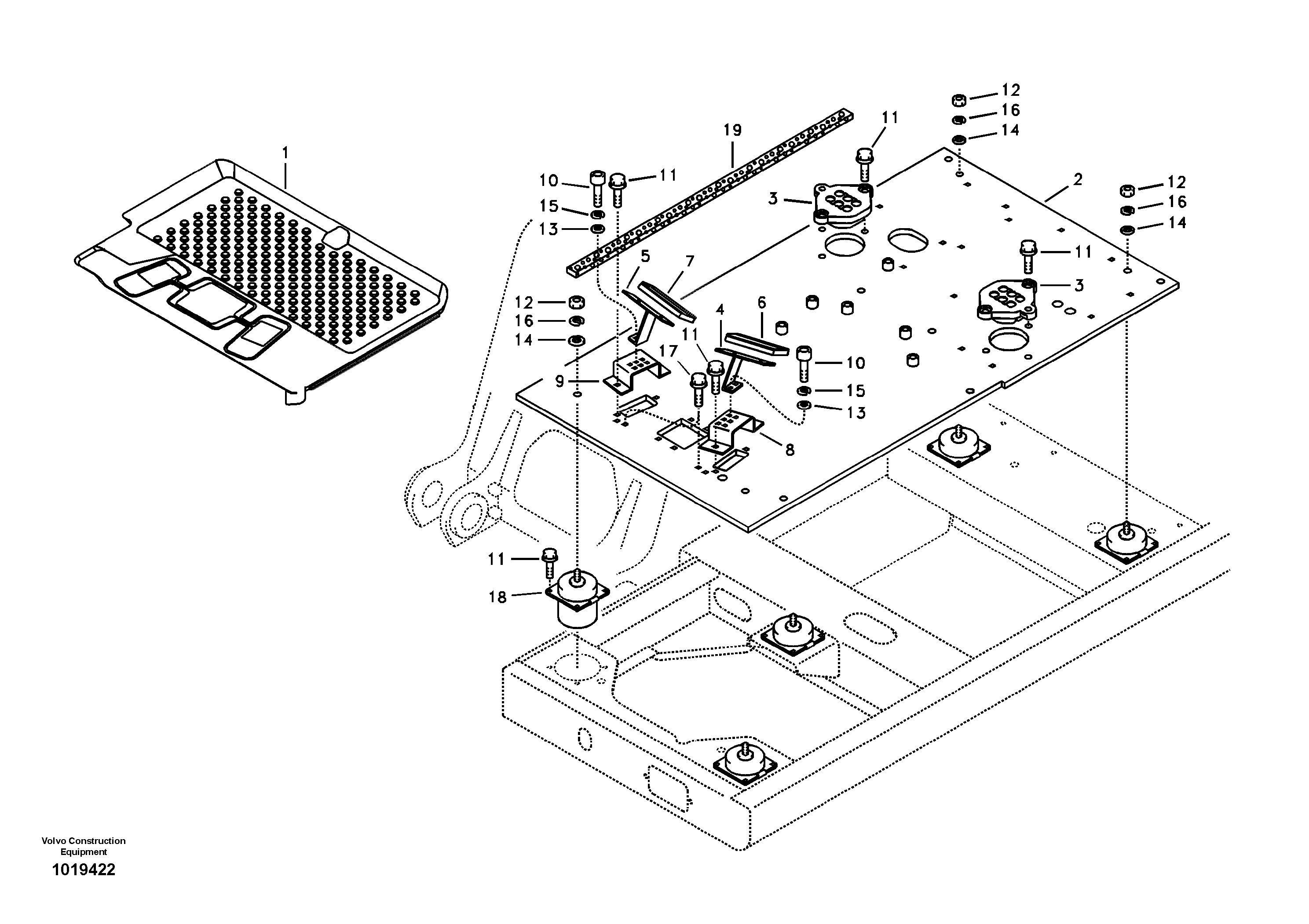 Cabin floor — volvo parts diagram
