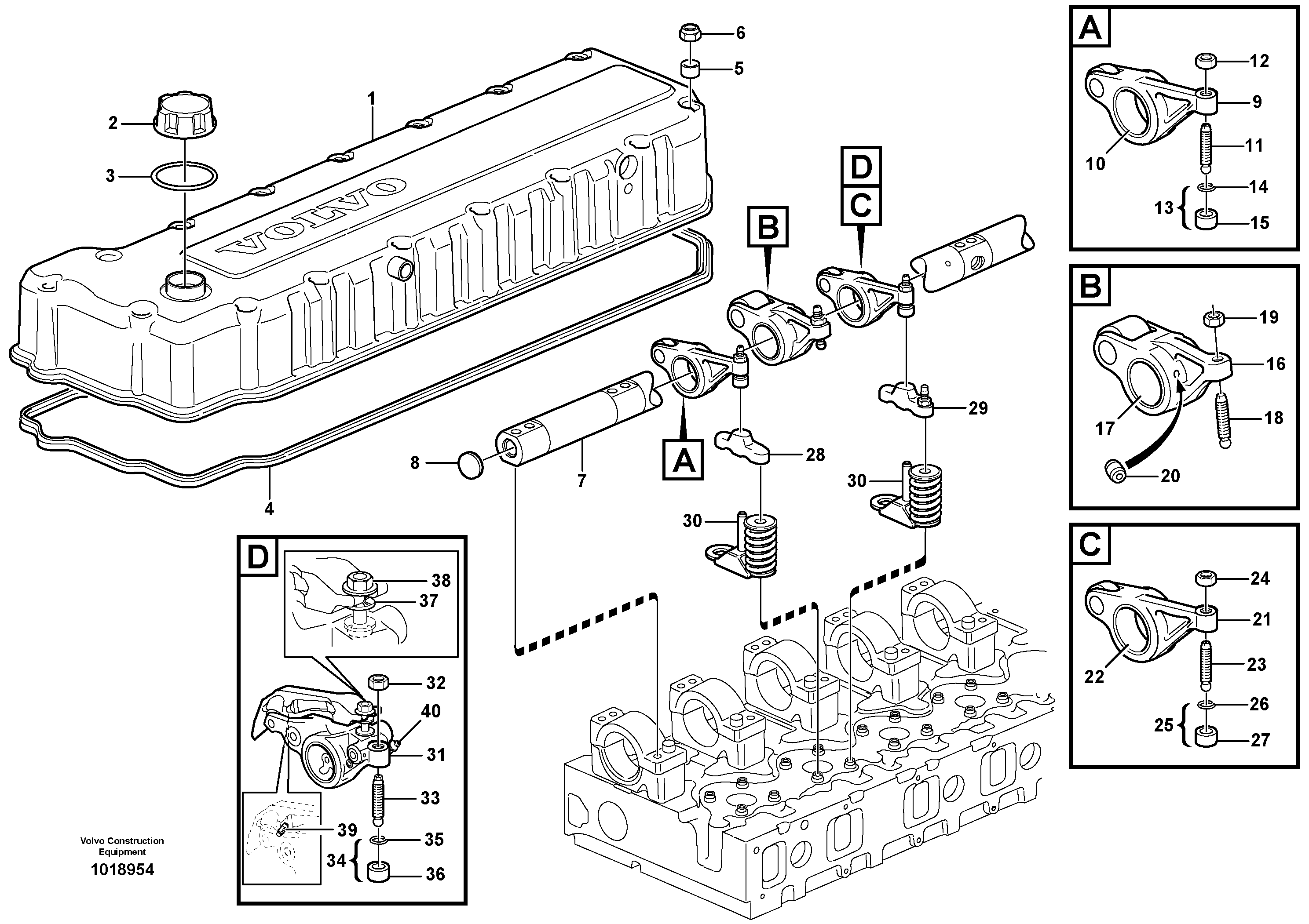 Valve mechanism — volvo parts diagram